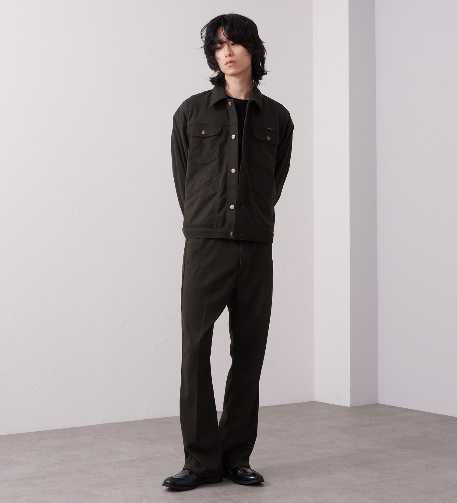 Wrangler(ラングラー)のWRANGLER WRANCHER/ランチャー フレアードレスパンツ フランネル（レングス74cm）【セットアップ対応/暖】|パンツ/パンツ/メンズ|ブラウン