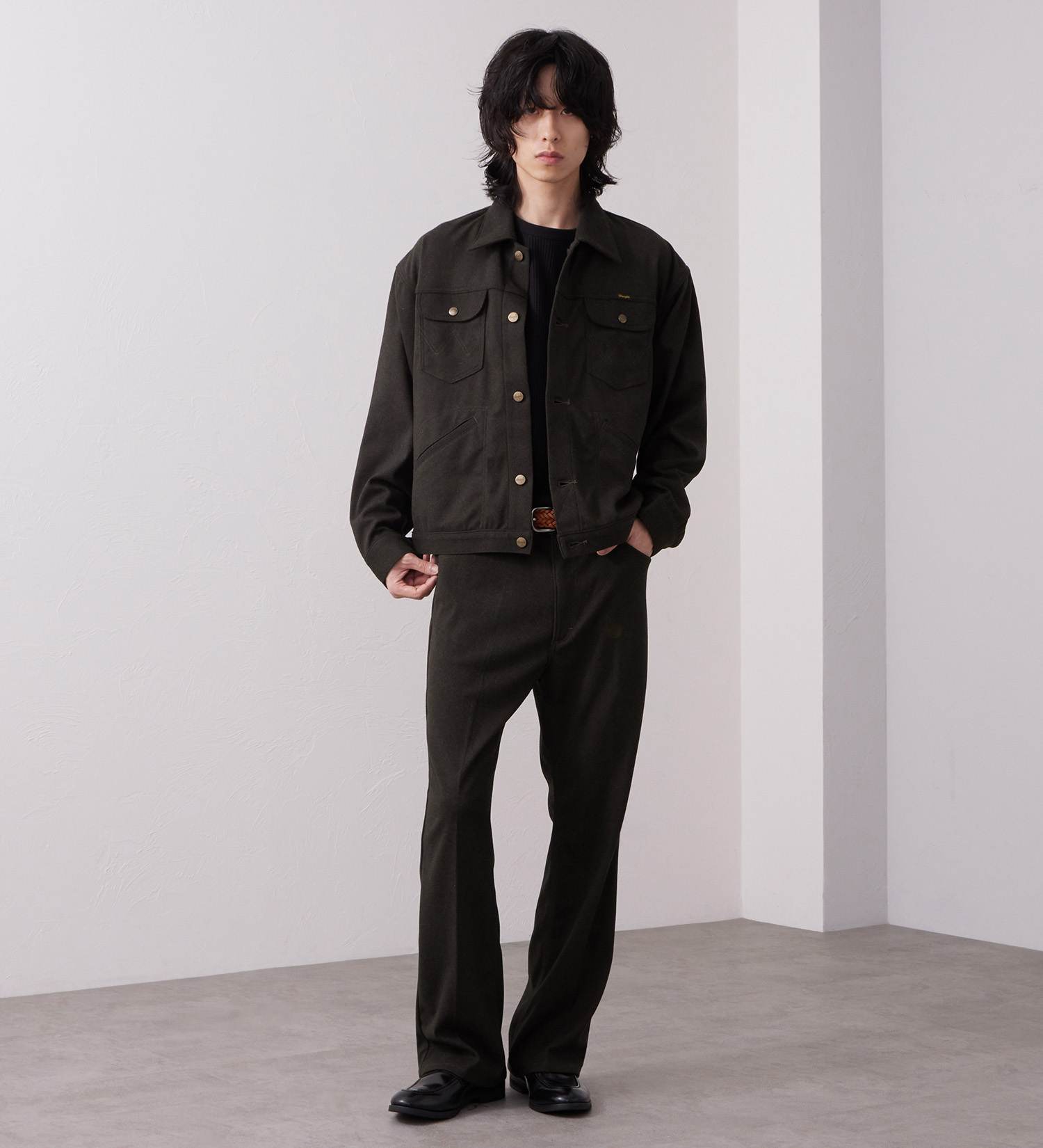 Wrangler(ラングラー)のWRANGLER WRANCHER/ランチャー フレアードレスパンツ フランネル（レングス74cm）【セットアップ対応/暖】|パンツ/パンツ/メンズ|ブラウン
