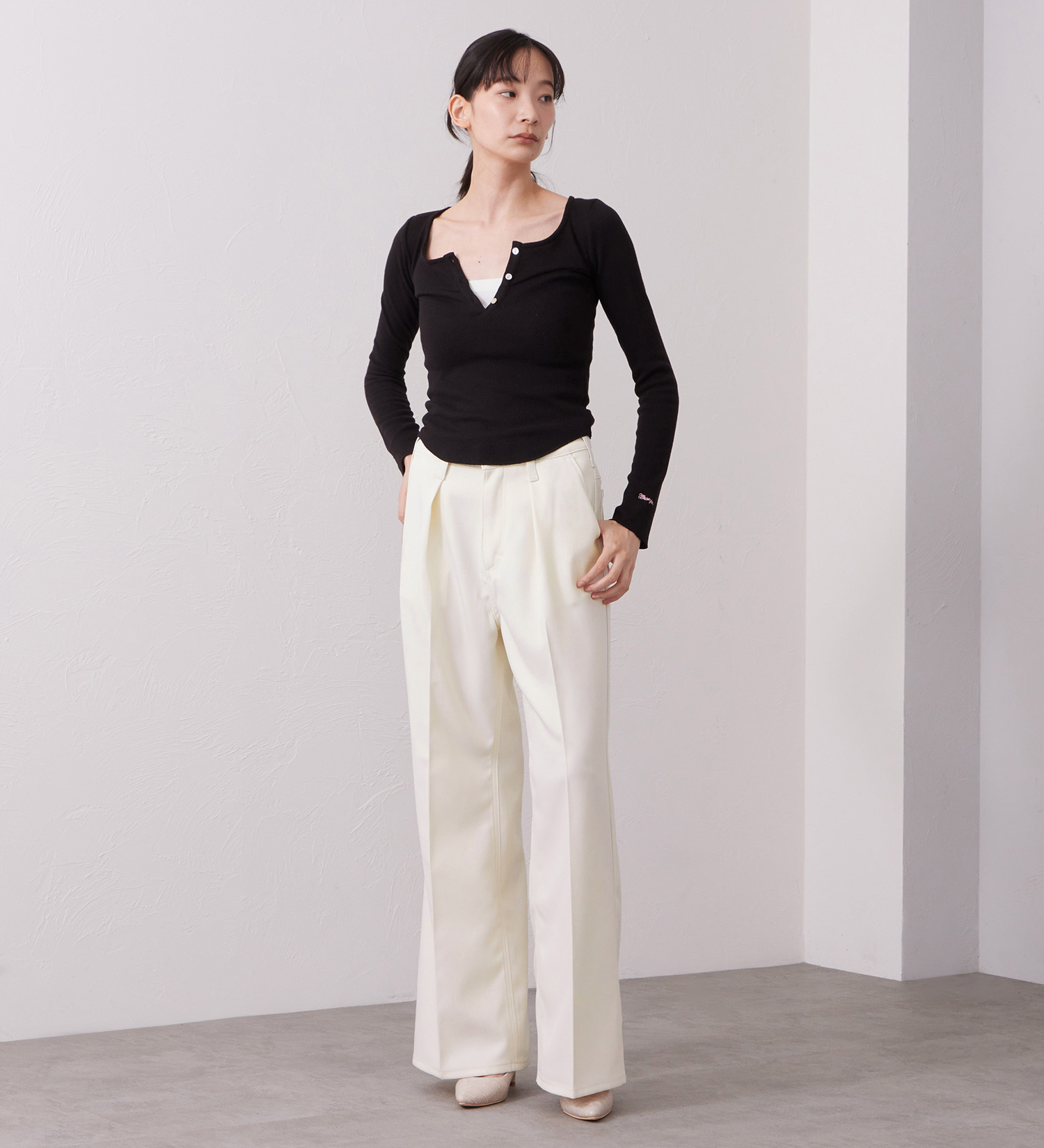 Wrangler(ラングラー)のWRANGLER WRANCHER WIDE/ランチャー フレアーワイドパンツ【レディース】|パンツ/パンツ/レディース|アイボリー