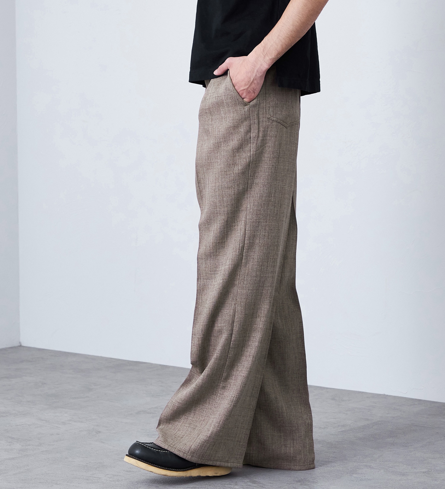 Wrangler(ラングラー)の【MENS】WRANCHER WIDE/【リネンライク】ランチャーフレアーワイド|パンツ/パンツ/メンズ|ベージュ