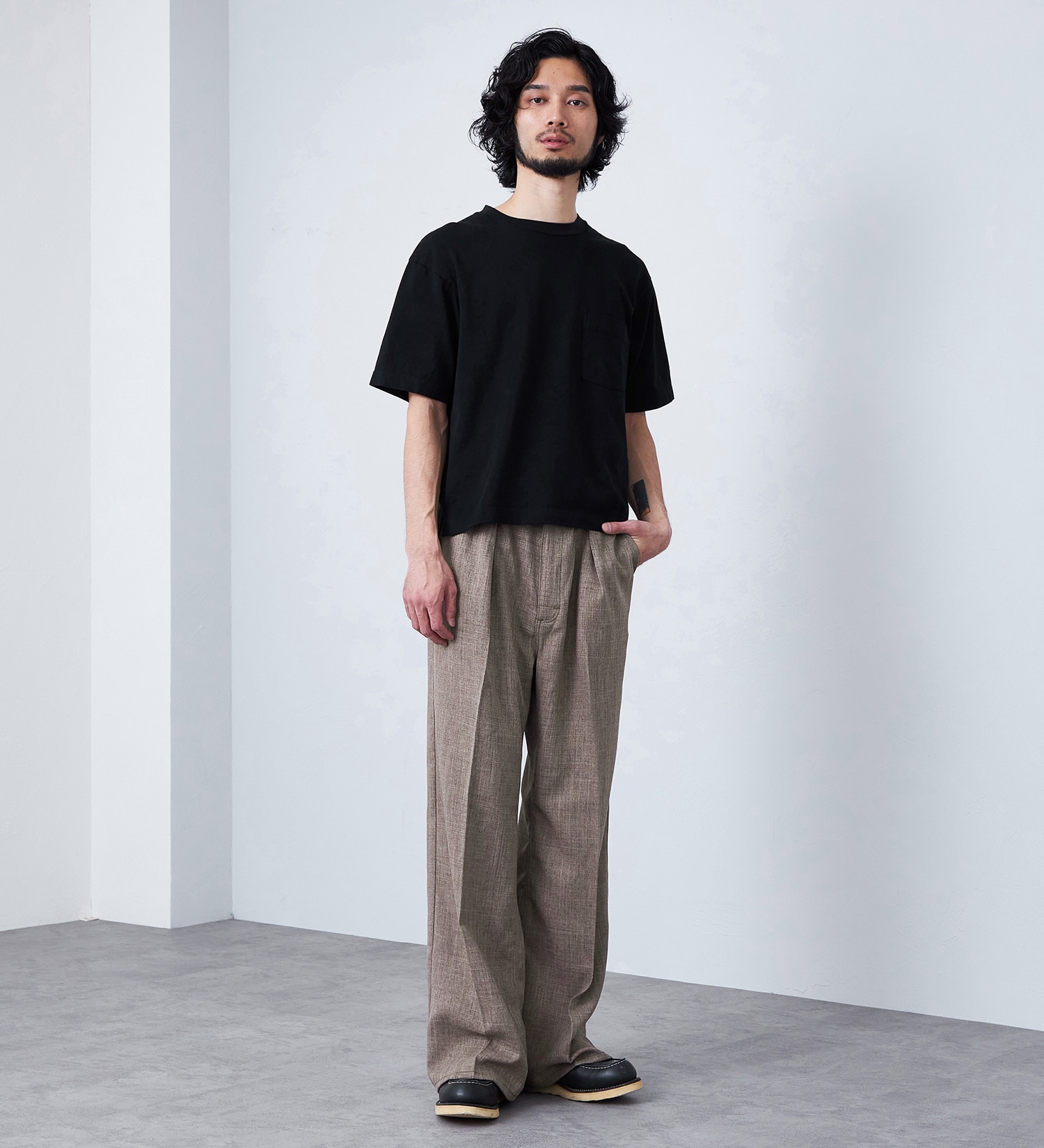 Wrangler(ラングラー)の【MENS】WRANCHER WIDE/【リネンライク】ランチャーフレアーワイド|パンツ/パンツ/メンズ|ベージュ