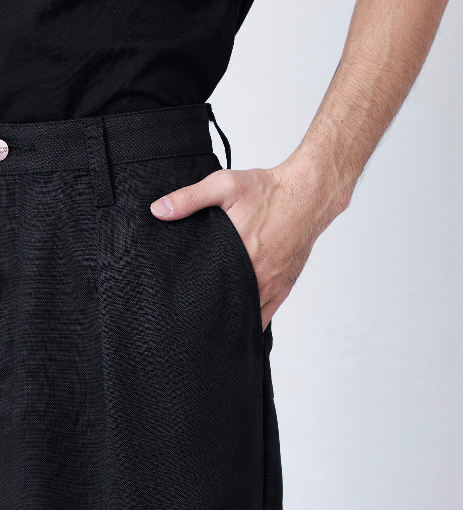 Wrangler(ラングラー)の【MENS】WRANCHER WIDE/【リネンライク】ランチャーフレアーワイド|パンツ/パンツ/メンズ|ブラック