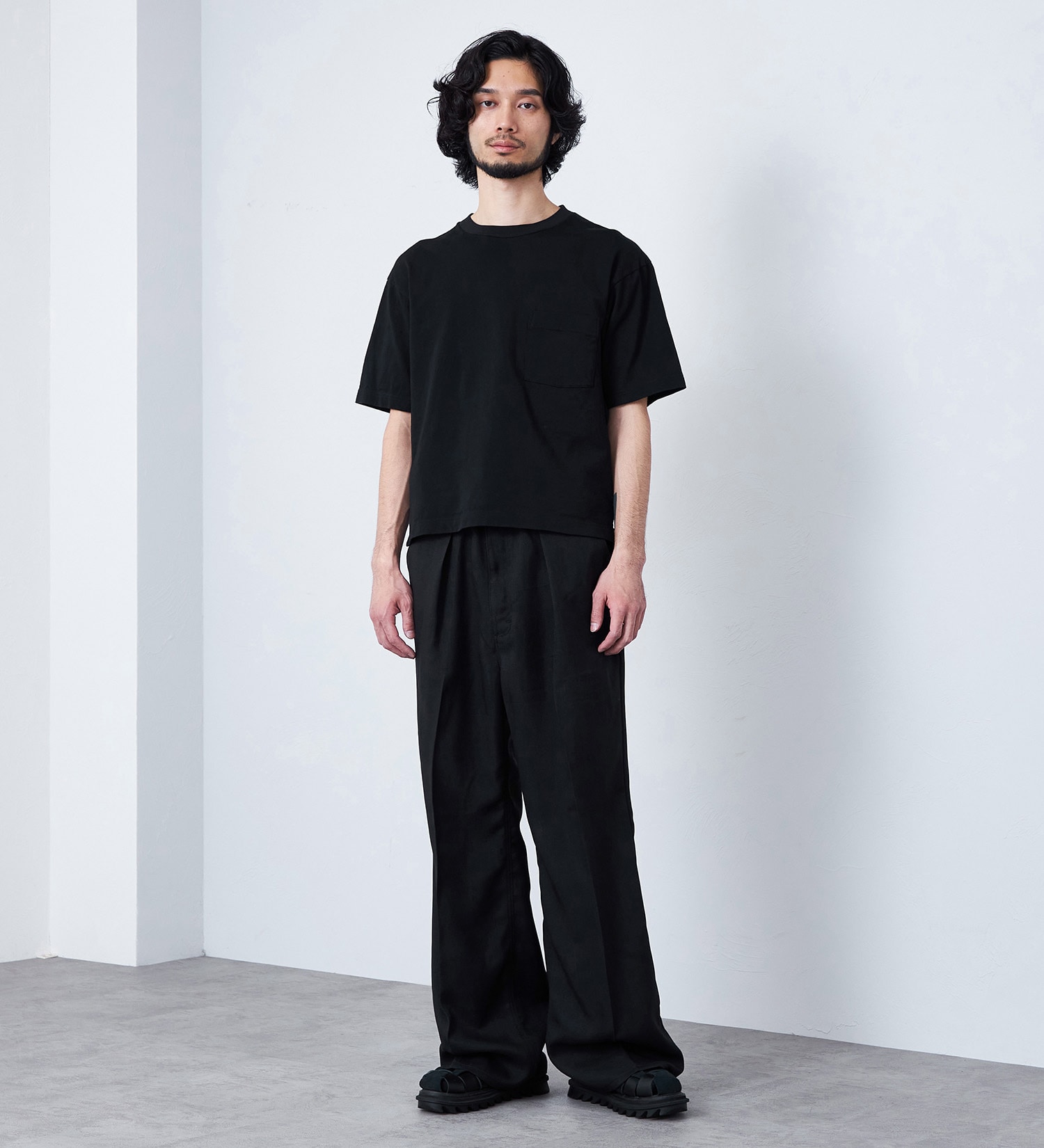 Wrangler(ラングラー)の【MENS】WRANCHER WIDE/【リネンライク】ランチャーフレアーワイド|パンツ/パンツ/メンズ|ブラック