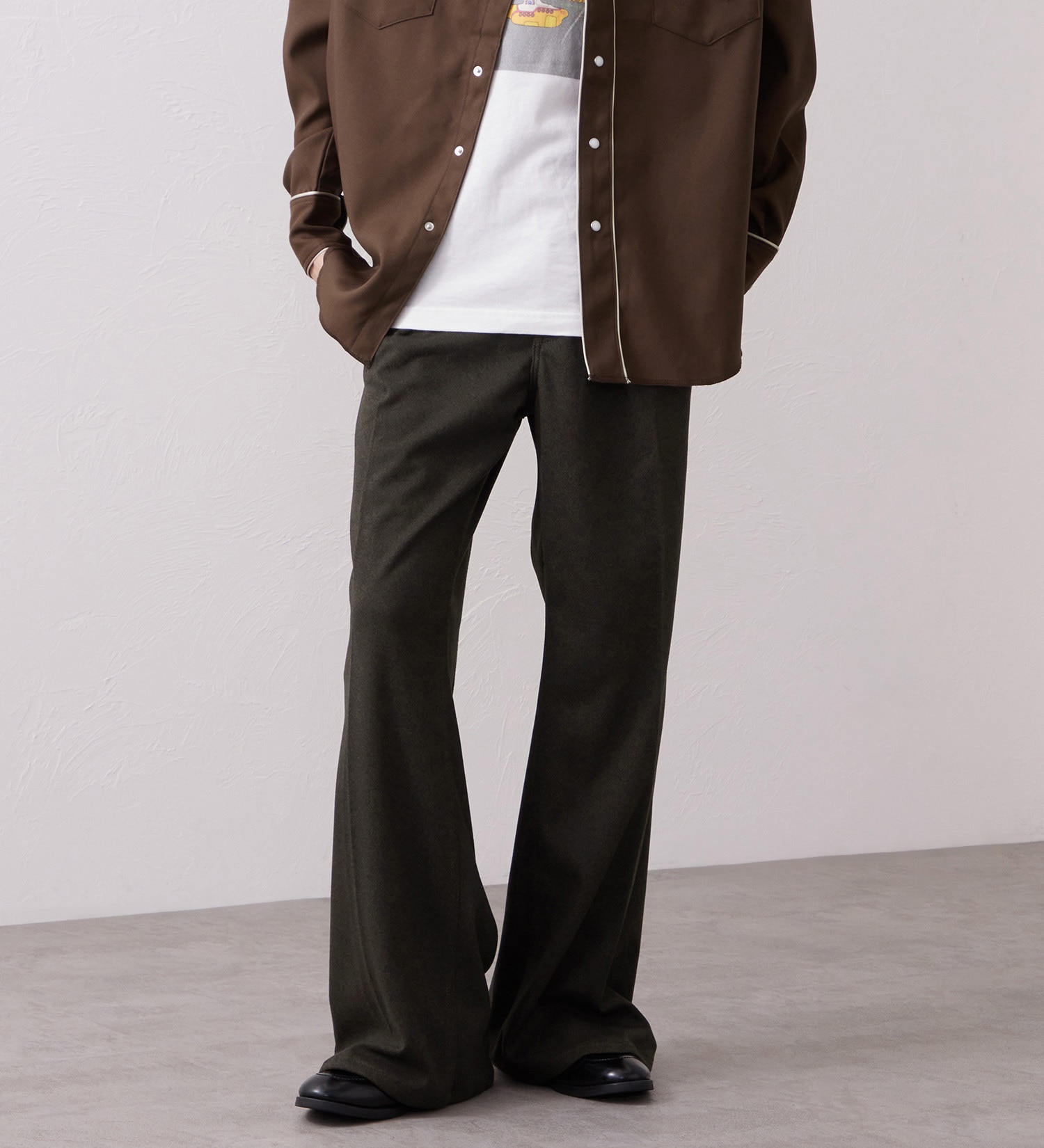 Wrangler(ラングラー)のWRANCHER WIDE/ランチャーフレアーワイド フランネル【メンズ/セットアップ対応/暖】|パンツ/パンツ/メンズ|ブラウン