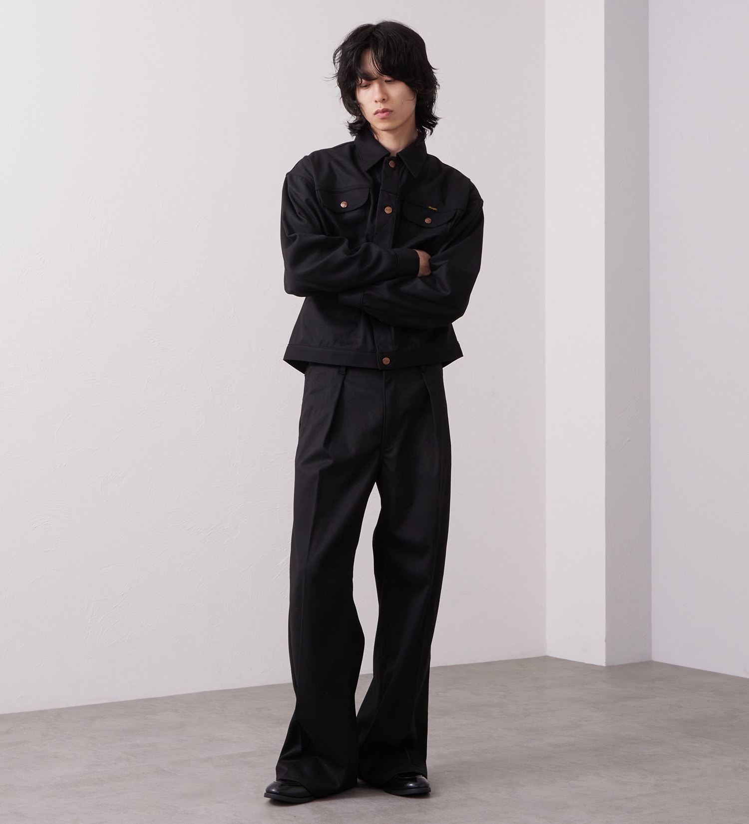 Wrangler(ラングラー)のWRANCHER WIDE/ランチャーフレアーワイド フランネル【メンズ/セットアップ対応/暖】|パンツ/パンツ/メンズ|ブラック