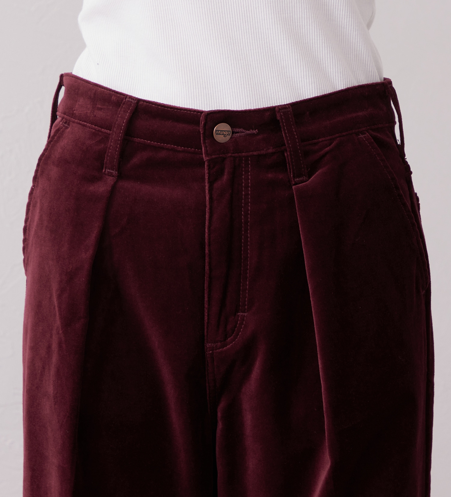 Wrangler(ラングラー)のWRANCHER WIDE/ランチャーフレアーワイド ベロア【レディース/暖】|パンツ/パンツ/レディース|ワイン