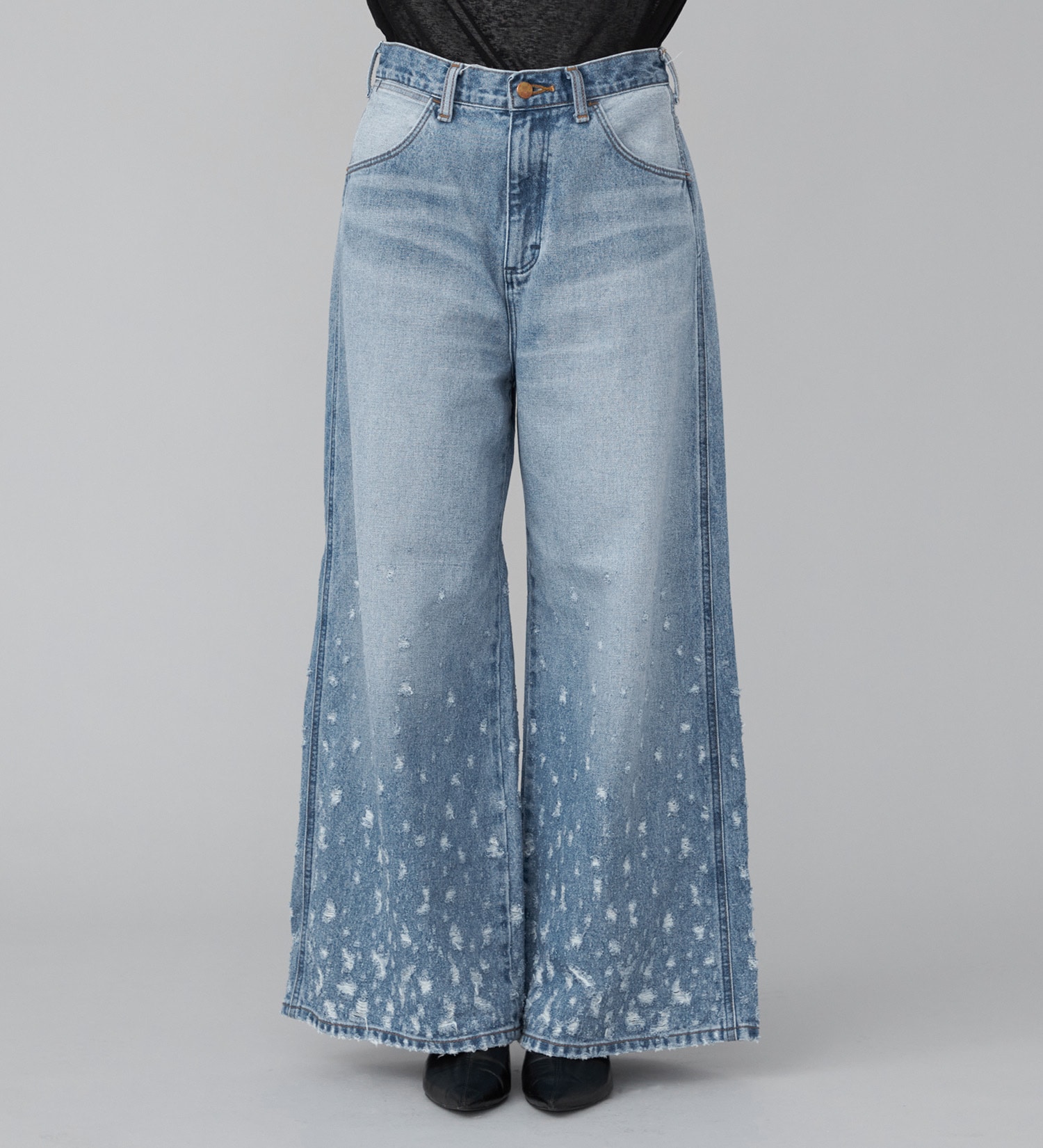 Wrangler(ラングラー)の【試着対象】WREMAKE WIDE DENIM PANTS|パンツ/デニムパンツ/レディース|中色ブルー