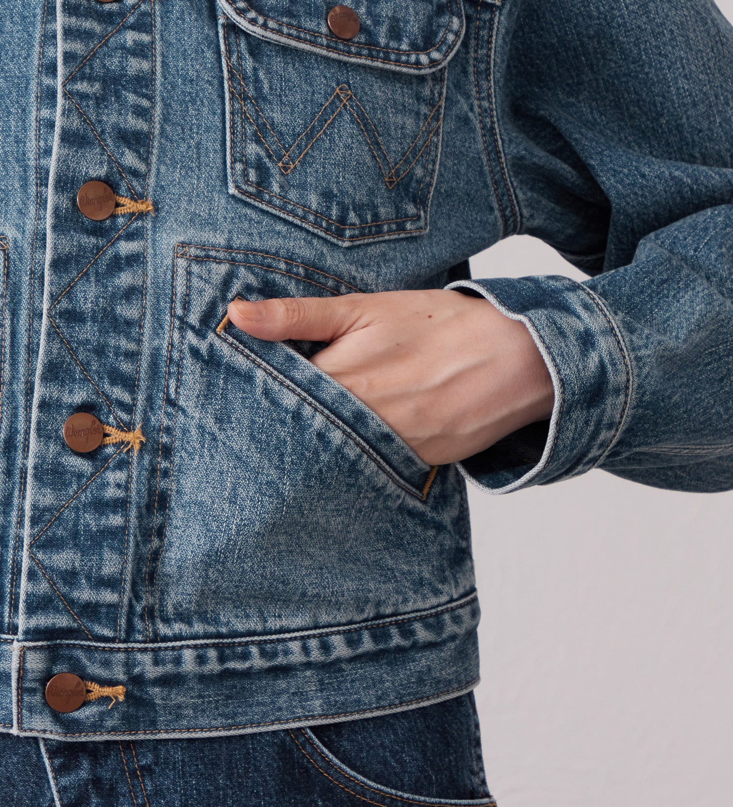 Wrangler(ラングラー)のWrangler YOUTH JACKET / ユースデニムジャケット|ジャケット/アウター/デニムジャケット/レディース|中色ブルー