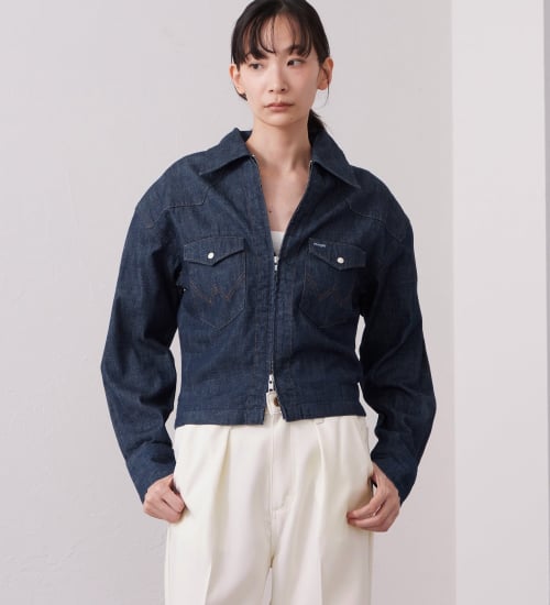Wrangler CROPPED ZIP JACKET / クロップドジップデニムシャツジャケット