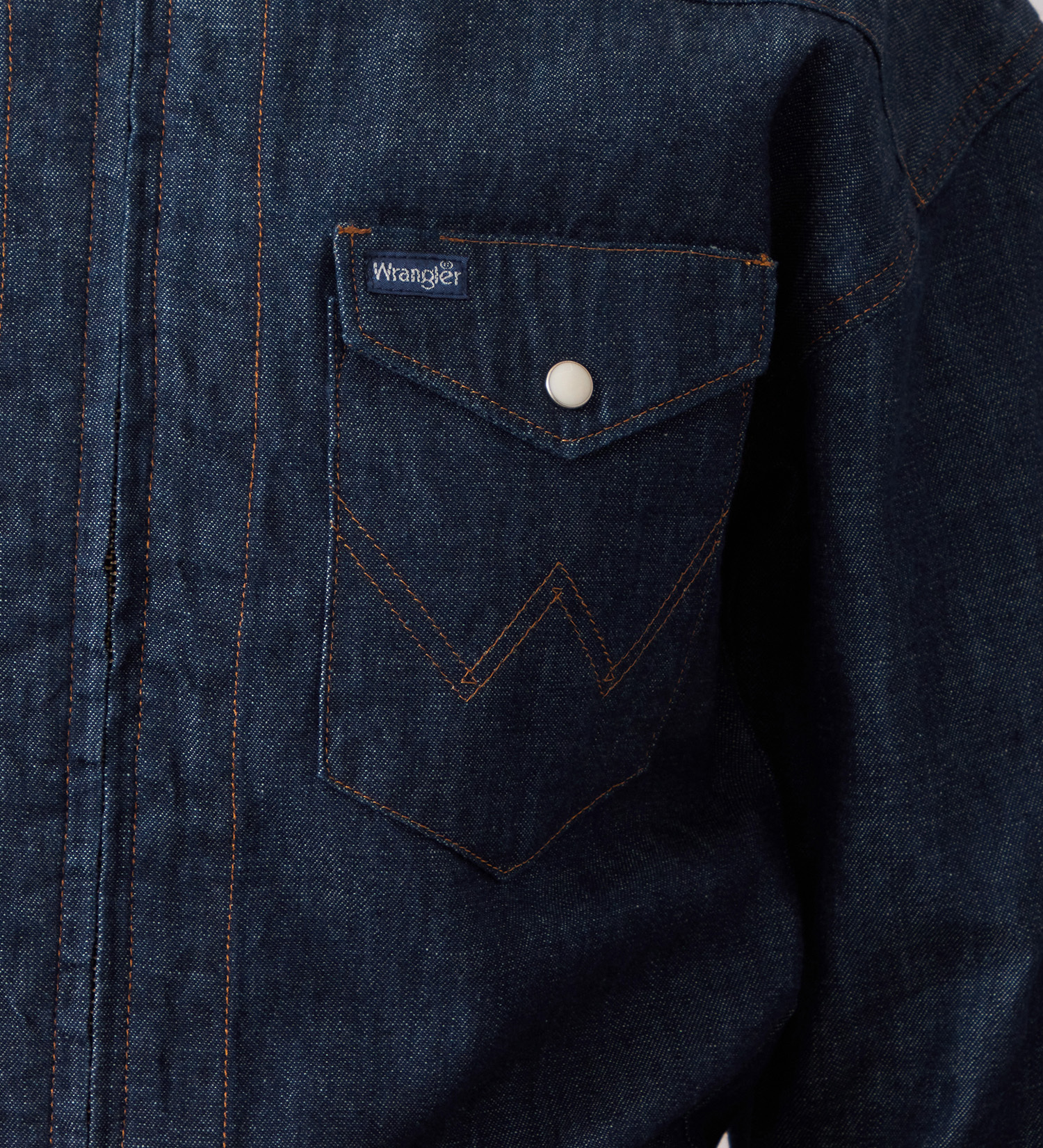 Wrangler(ラングラー)のWrangler CROPPED ZIP JACKET / クロップドジップデニムシャツジャケット|ジャケット/アウター/デニムジャケット/レディース|インディゴブルー