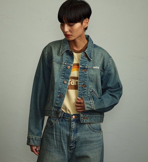 Wrangler(ラングラー)の【決算SALE】【秋冬NEWカラー】コンパクト デニムジャケット|ジャケット/アウター/デニムジャケット/レディース|中色ブルー