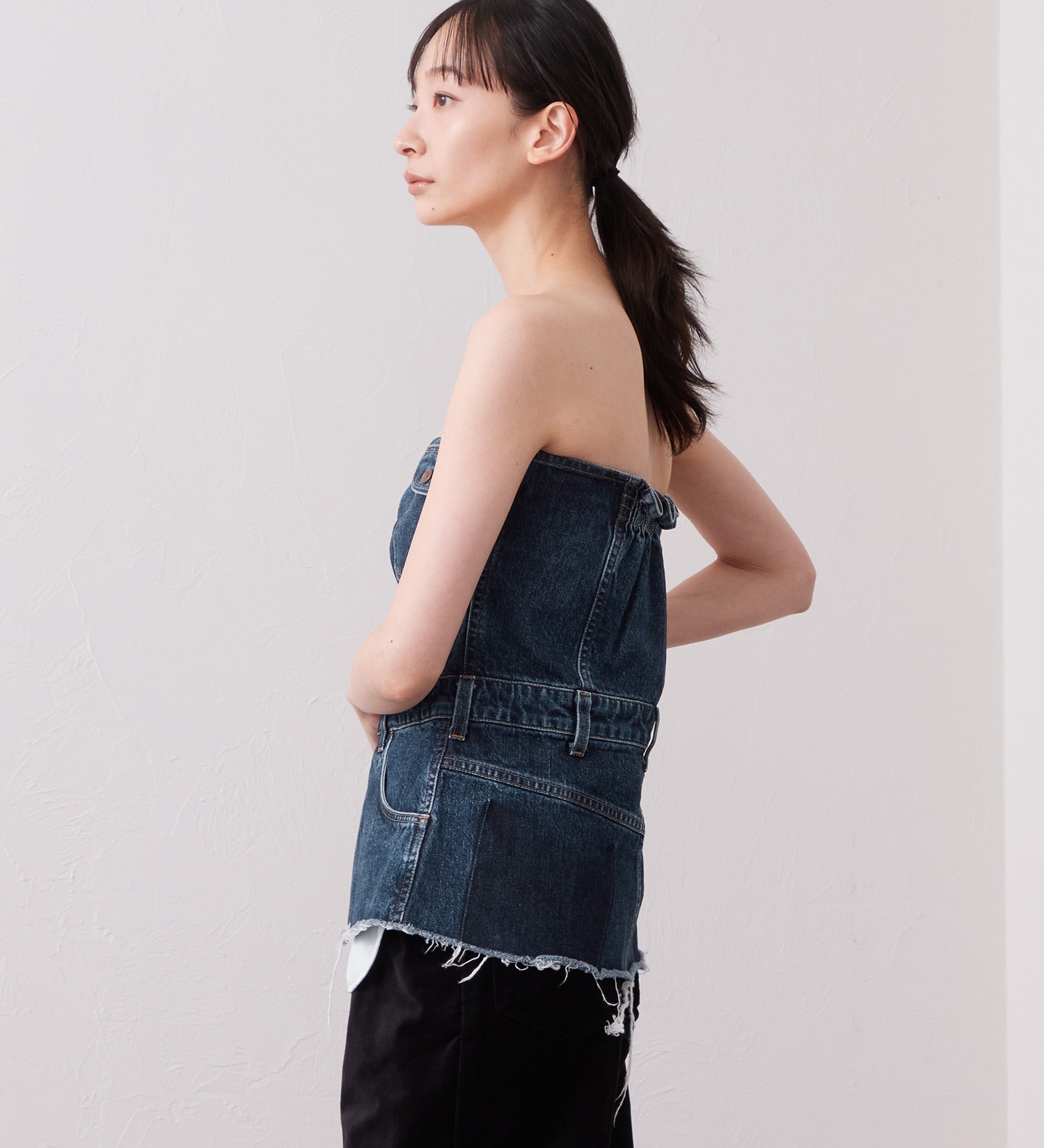 Wrangler(ラングラー)のWREMAKE BUSTIER/リメイクビスチェ【セットアップ可】|トップス/その他トップス/レディース|インディゴブルー