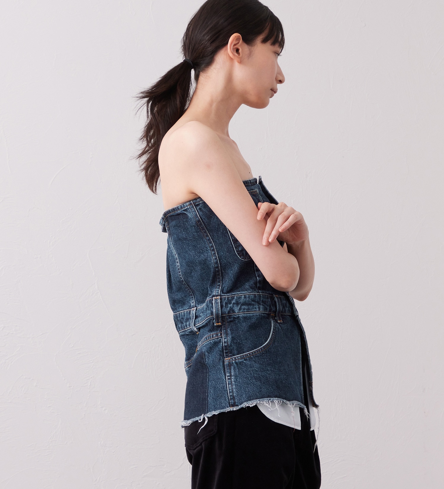 Wrangler(ラングラー)のWREMAKE BUSTIER/リメイクビスチェ【セットアップ可】|トップス/その他トップス/レディース|インディゴブルー
