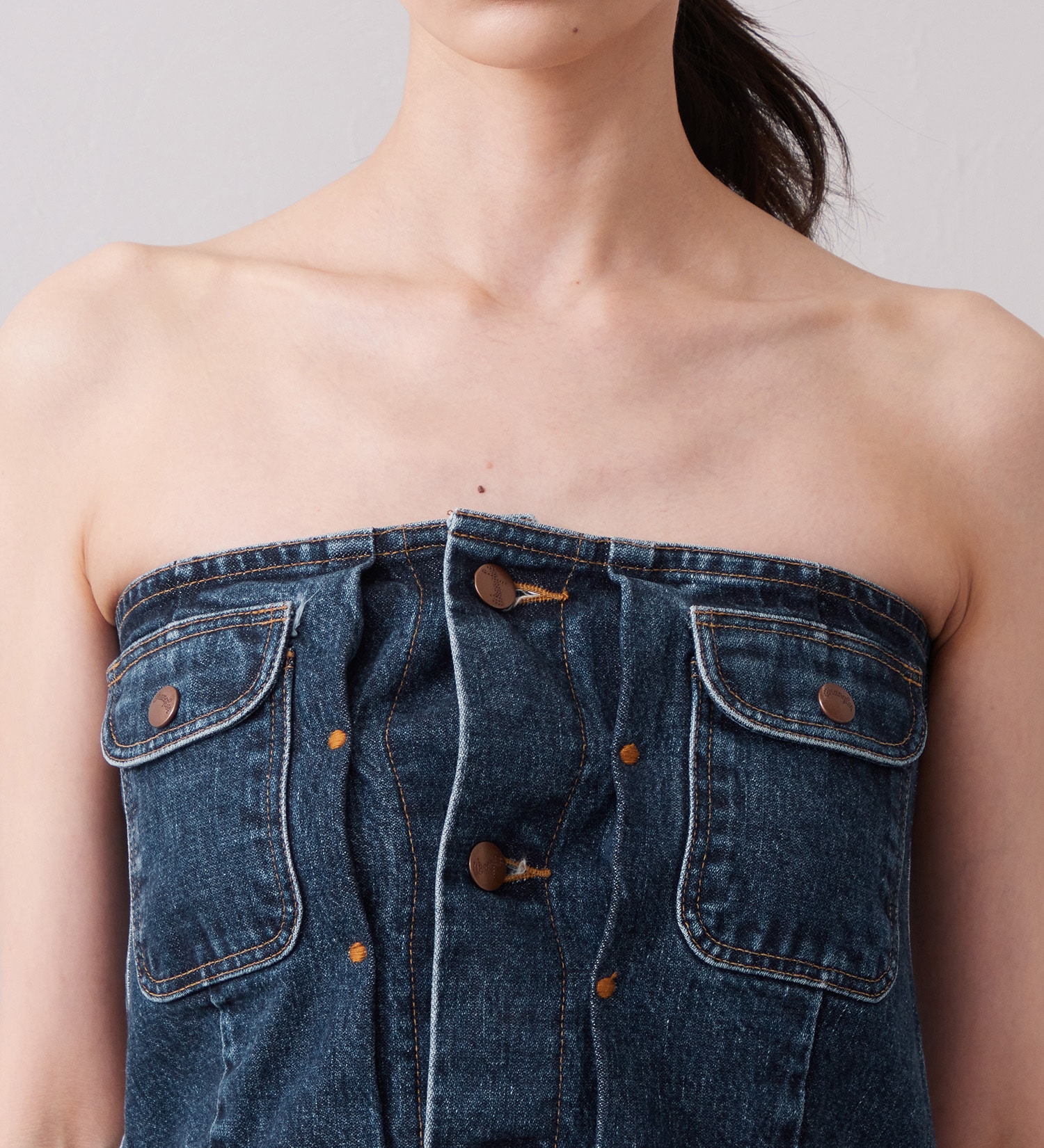 Wrangler(ラングラー)のWREMAKE BUSTIER/リメイクビスチェ【セットアップ可】|トップス/その他トップス/レディース|インディゴブルー