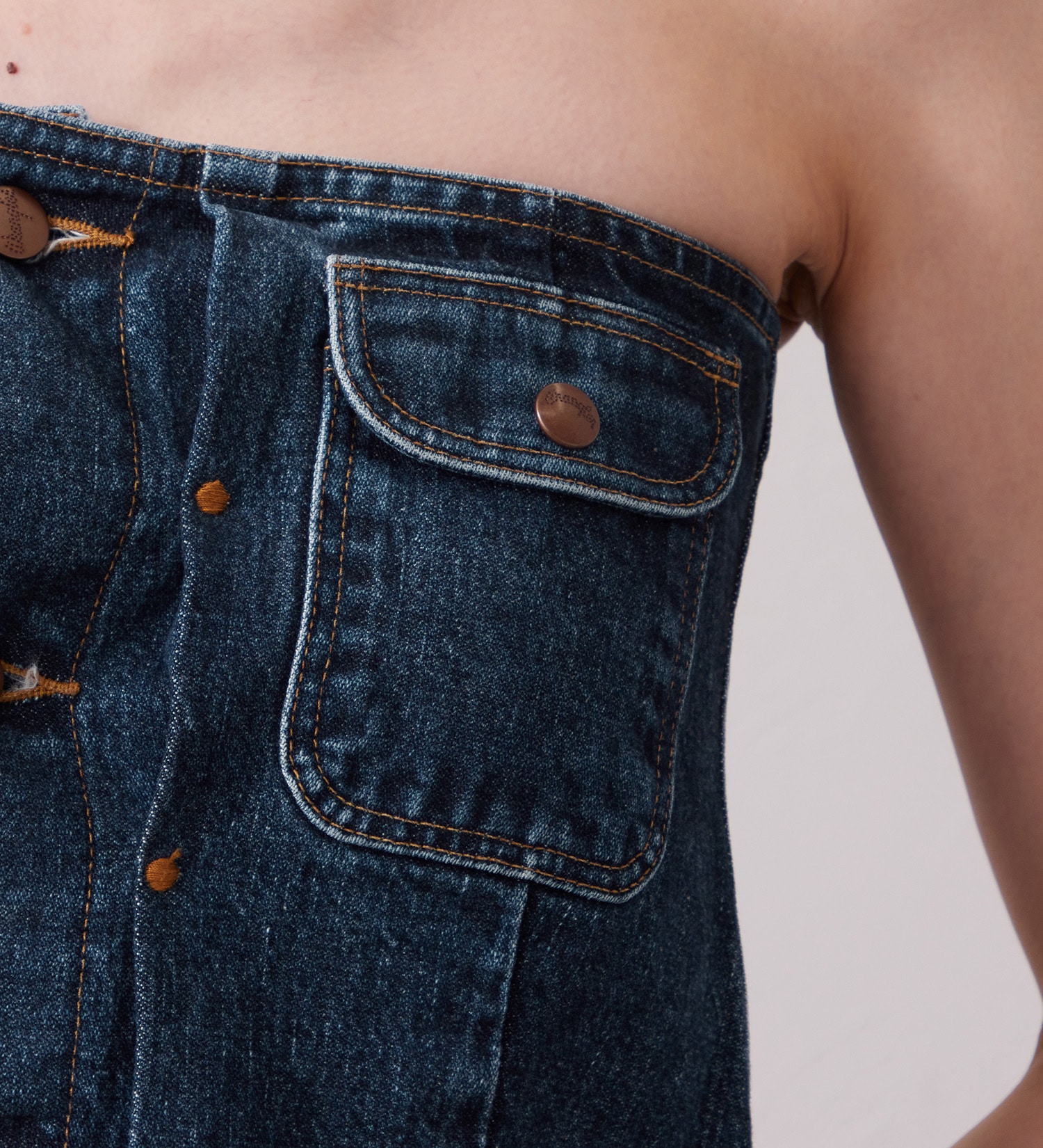 Wrangler(ラングラー)のWREMAKE BUSTIER/リメイクビスチェ【セットアップ可】|トップス/その他トップス/レディース|インディゴブルー