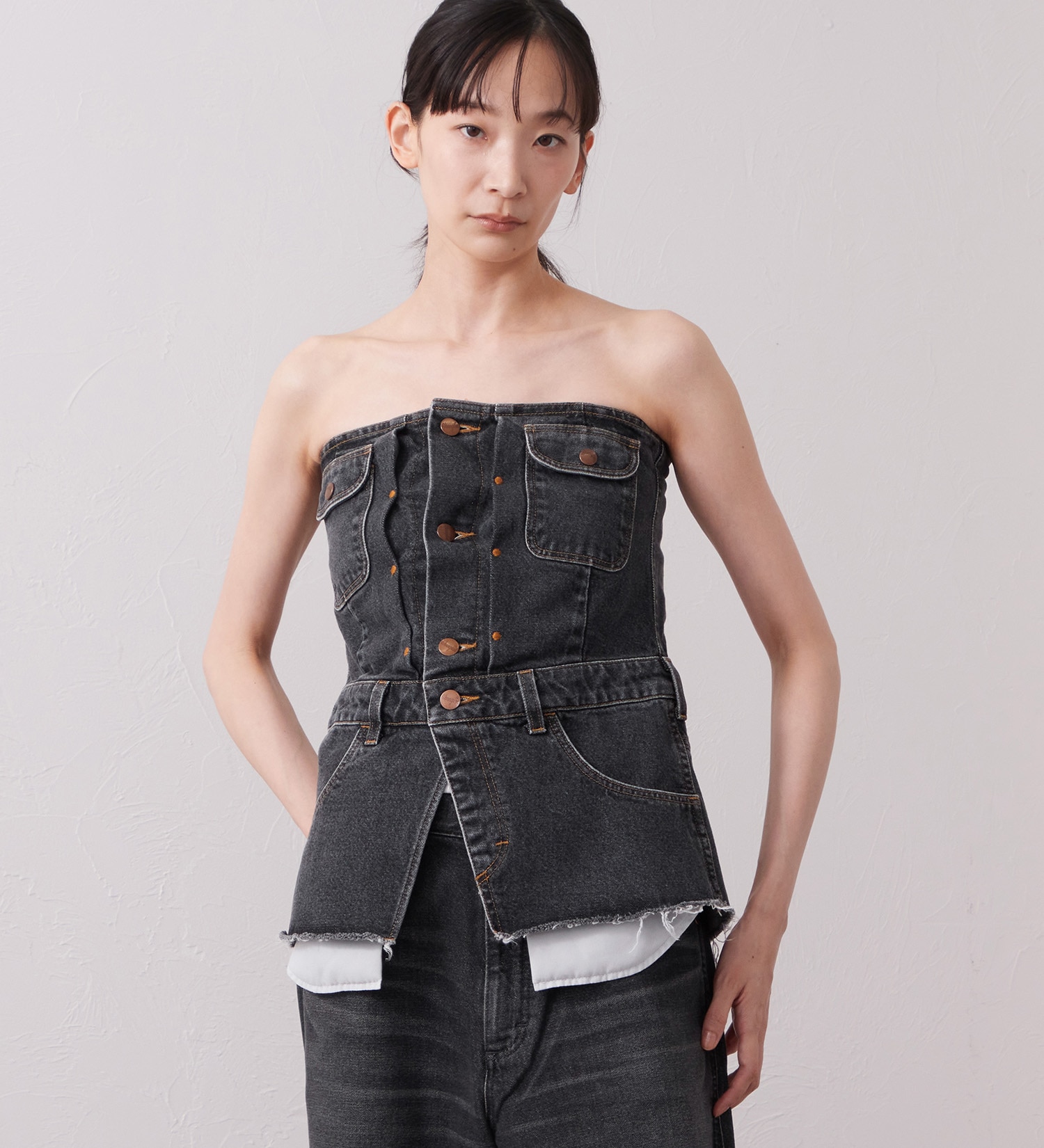 Wrangler(ラングラー)のWREMAKE BUSTIER/リメイクビスチェ【セットアップ可】|トップス/その他トップス/レディース|中色ブルー