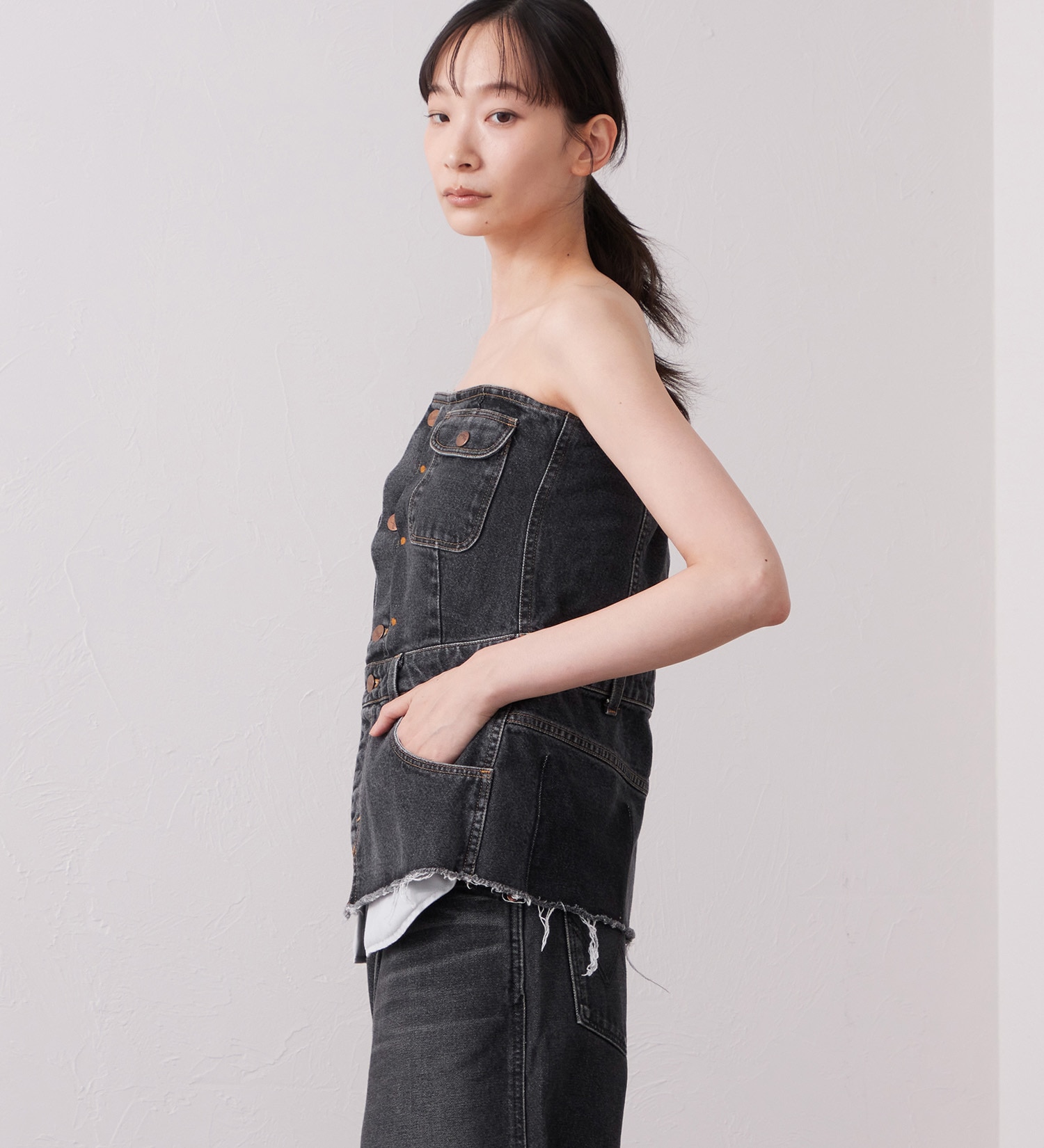 Wrangler(ラングラー)のWREMAKE BUSTIER/リメイクビスチェ【セットアップ可】|トップス/その他トップス/レディース|中色ブルー