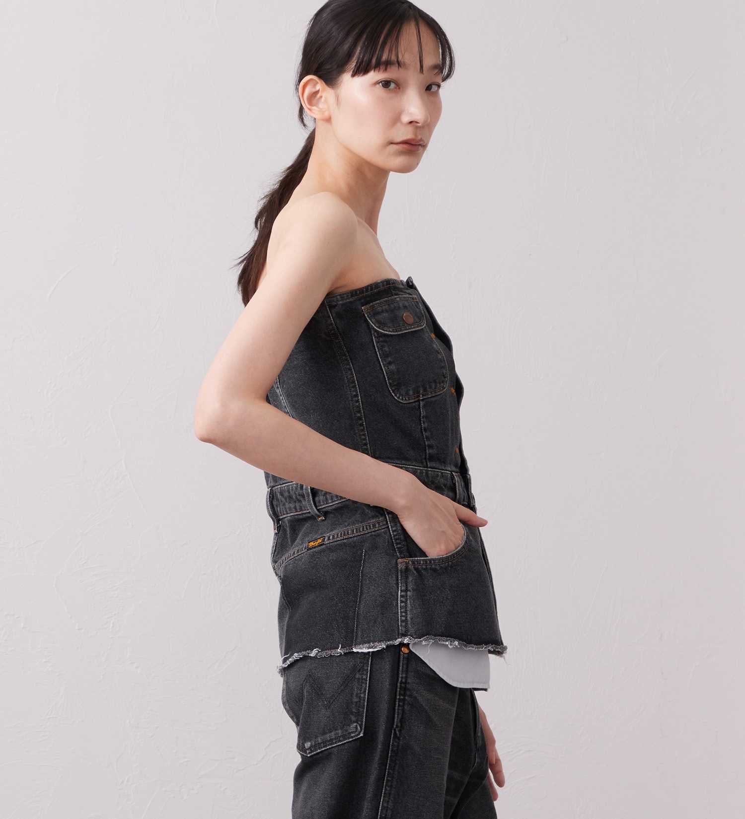 Wrangler(ラングラー)のWREMAKE BUSTIER/リメイクビスチェ【セットアップ可】|トップス/その他トップス/レディース|中色ブルー