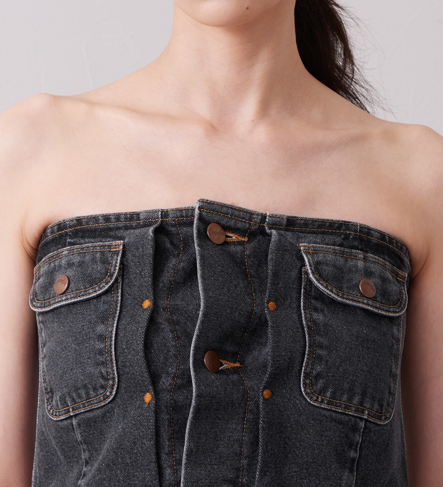 Wrangler(ラングラー)のWREMAKE BUSTIER/リメイクビスチェ【セットアップ可】|トップス/その他トップス/レディース|中色ブルー