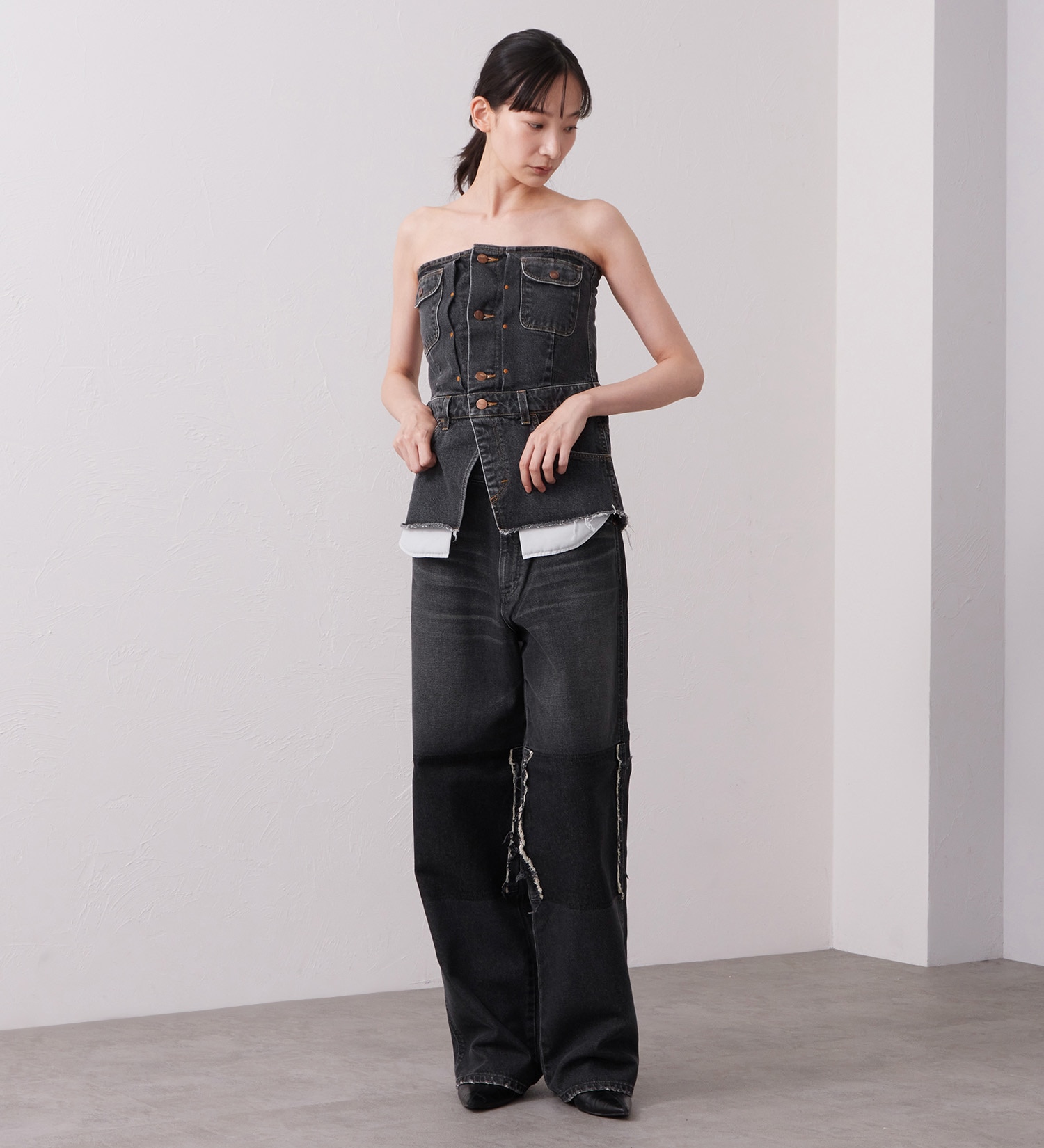 Wrangler(ラングラー)のWREMAKE BUSTIER/リメイクビスチェ【セットアップ可】|トップス/その他トップス/レディース|中色ブルー
