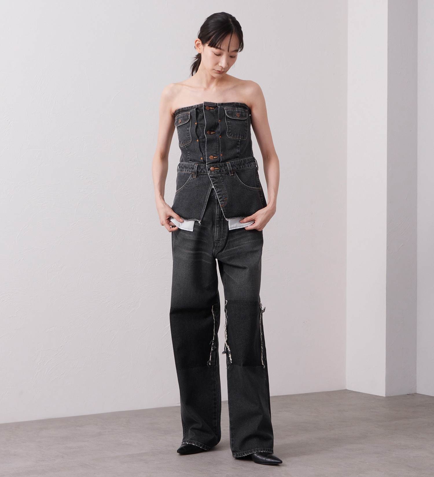 Wrangler(ラングラー)のWREMAKE BUSTIER/リメイクビスチェ【セットアップ可】|トップス/その他トップス/レディース|中色ブルー