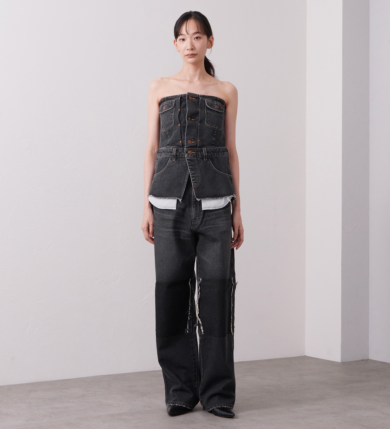 Wrangler(ラングラー)のWREMAKE BUSTIER/リメイクビスチェ【セットアップ可】|トップス/その他トップス/レディース|中色ブルー