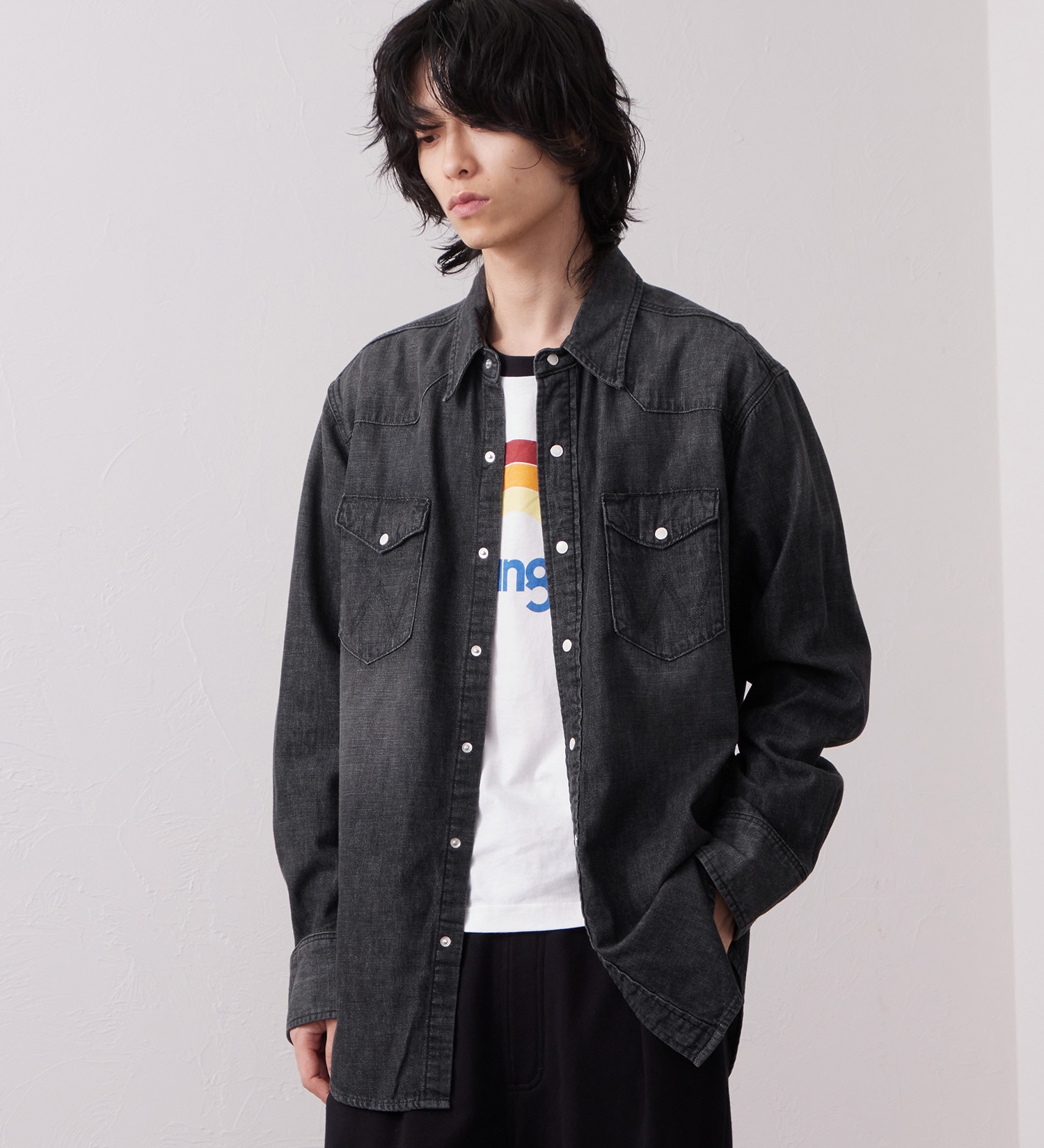 Wrangler(ラングラー)の27MW ウエスタンデニムシャツ【US ORIGINAL】|トップス/シャツ/ブラウス/メンズ|ブラックデニム
