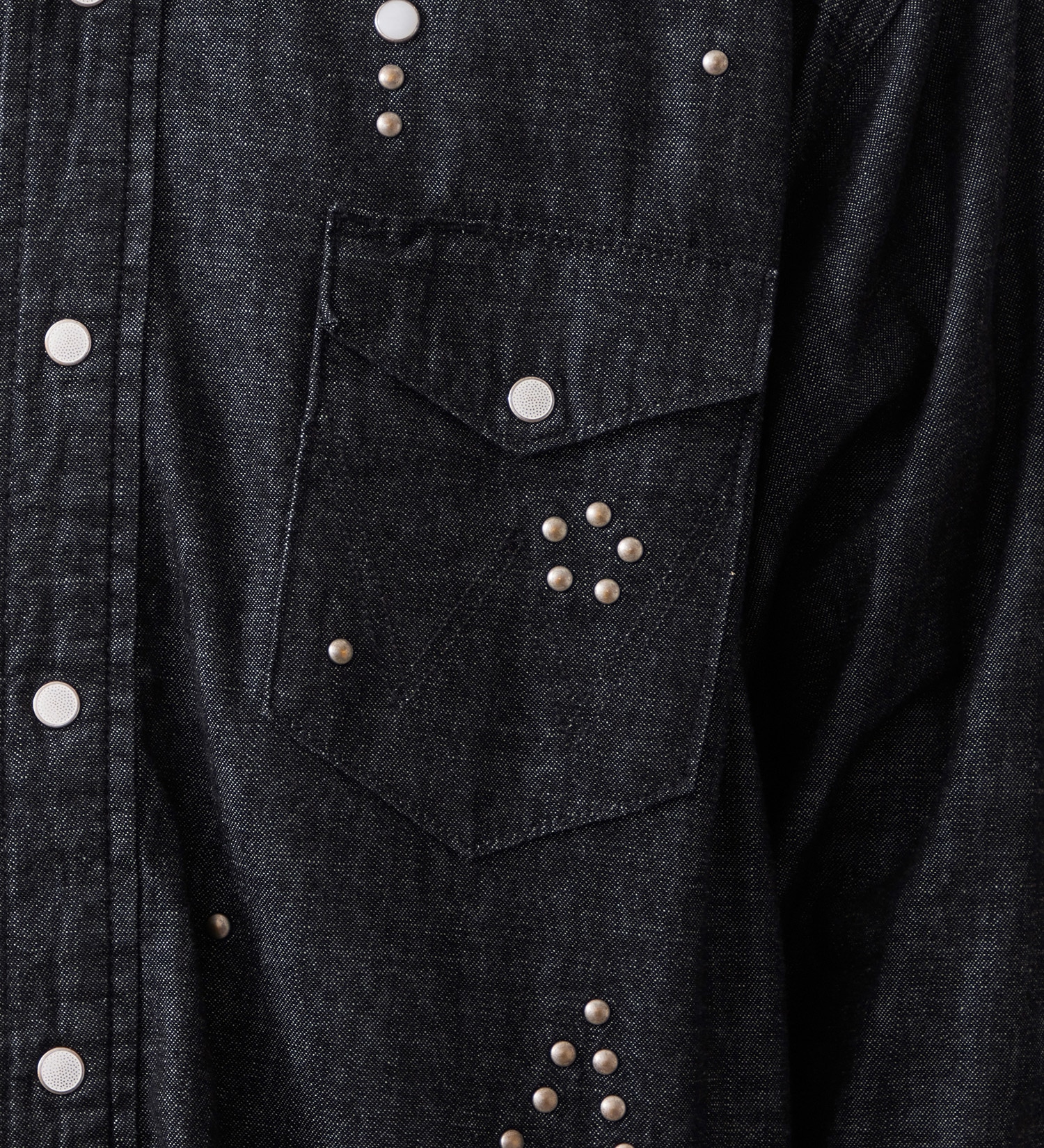 Wrangler(ラングラー)の27MW ウエスタンデニムシャツ スタッズ【US ORIGINAL】|トップス/シャツ/ブラウス/メンズ|ブラックデニム