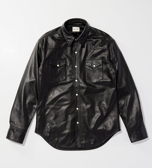 Wrangler(ラングラー)の27MW LEATHER【シープレザー】/ウエスタンシャツ|トップス/シャツ/ブラウス/メンズ|ブラック