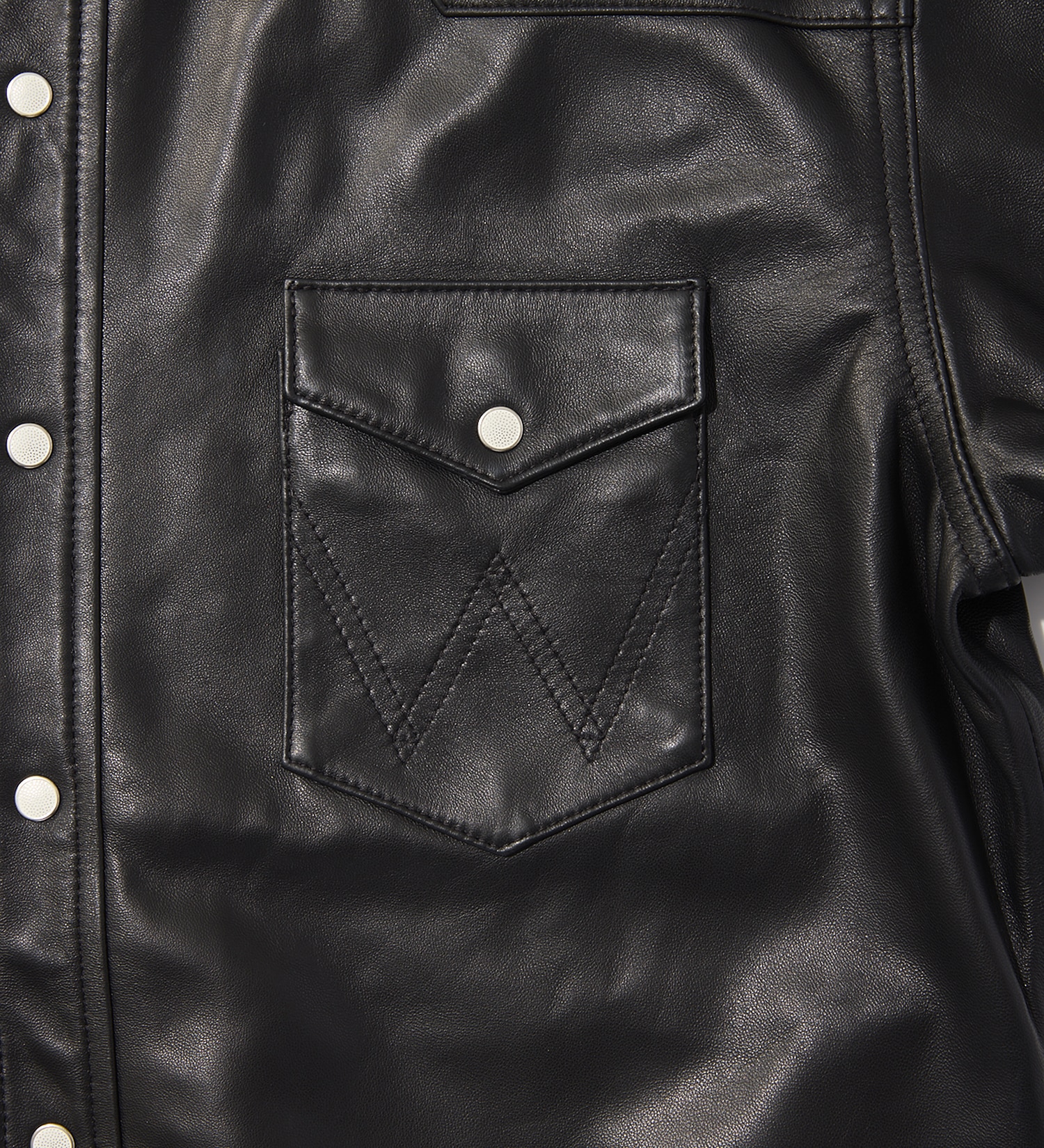 Wrangler(ラングラー)の27MW LEATHER【シープレザー】/ウエスタンシャツ|トップス/シャツ/ブラウス/メンズ|ブラック