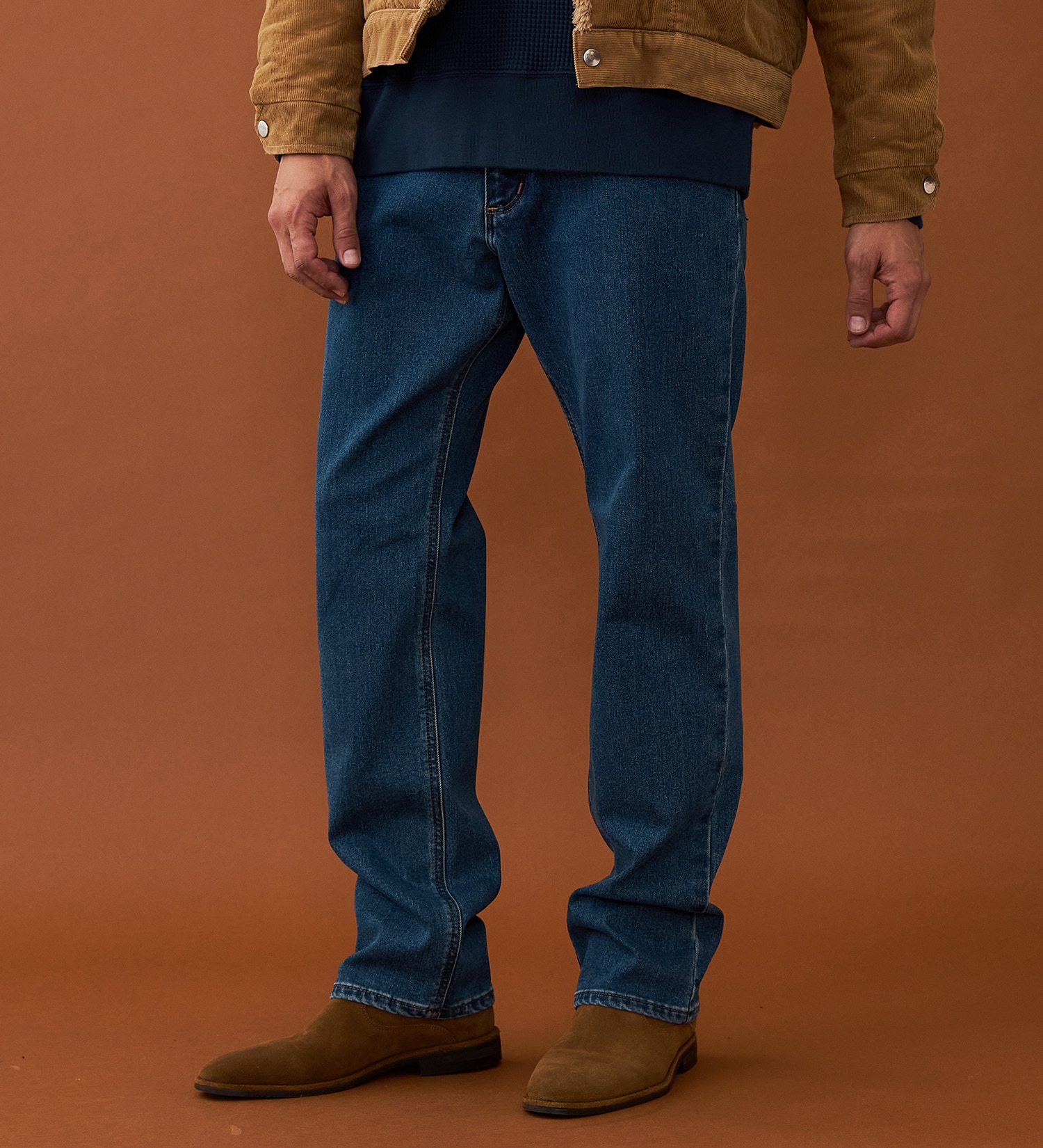 Wrangler(ラングラー)の【暖】裏起毛 WRANGLER ラングラー レギュラーストレート|パンツ/デニム/ジーンズパンツ/メンズ|中色ブルー