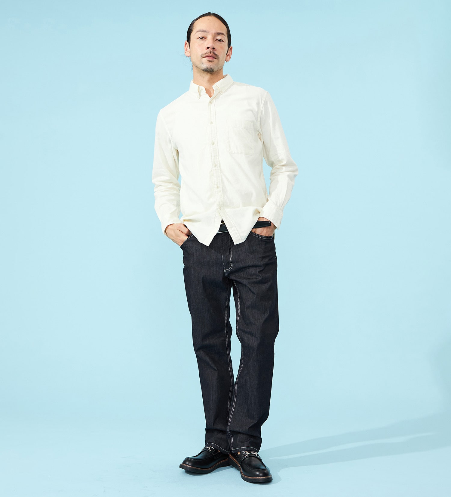 Wrangler(ラングラー)の【おまとめ割】【涼】吸汗速乾 ストレートデニムパンツ 夏用/梅雨も快適/ビジカジ|パンツ/デニム/ジーンズパンツ/メンズ|インディゴブルー