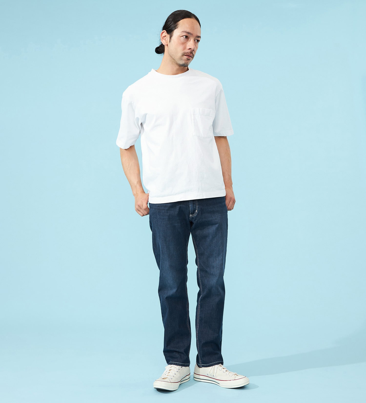 Wrangler(ラングラー)の【試着対象】【涼】吸汗速乾 ストレートデニムパンツ|パンツ/デニム/ジーンズパンツ/メンズ|中色ブルー