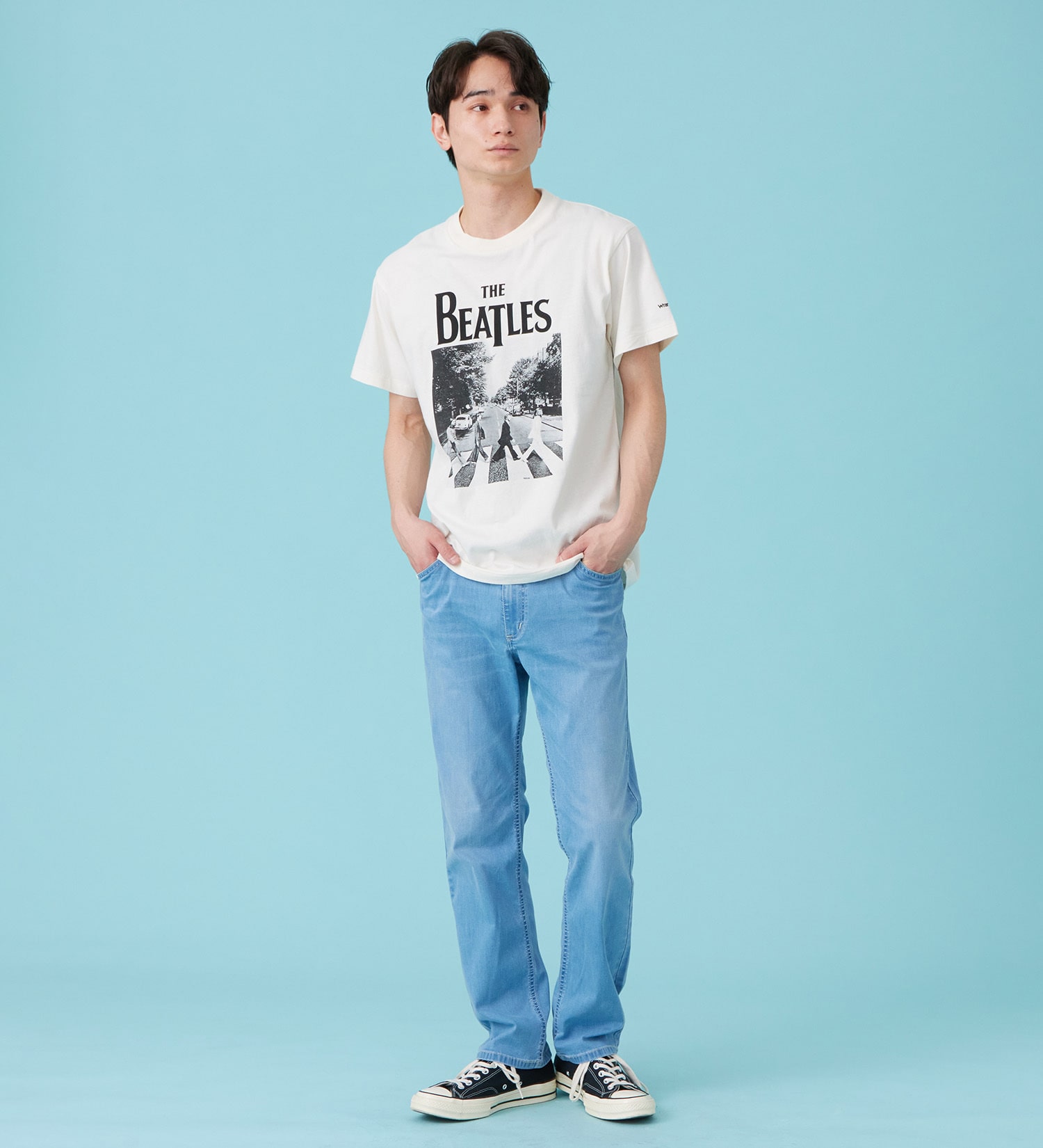 Wrangler(ラングラー)のストレートデニムパンツ 【涼/吸汗速乾/夏用/梅雨も快適/ビジカジ】|パンツ/デニム/ジーンズパンツ/メンズ|淡色ブルー