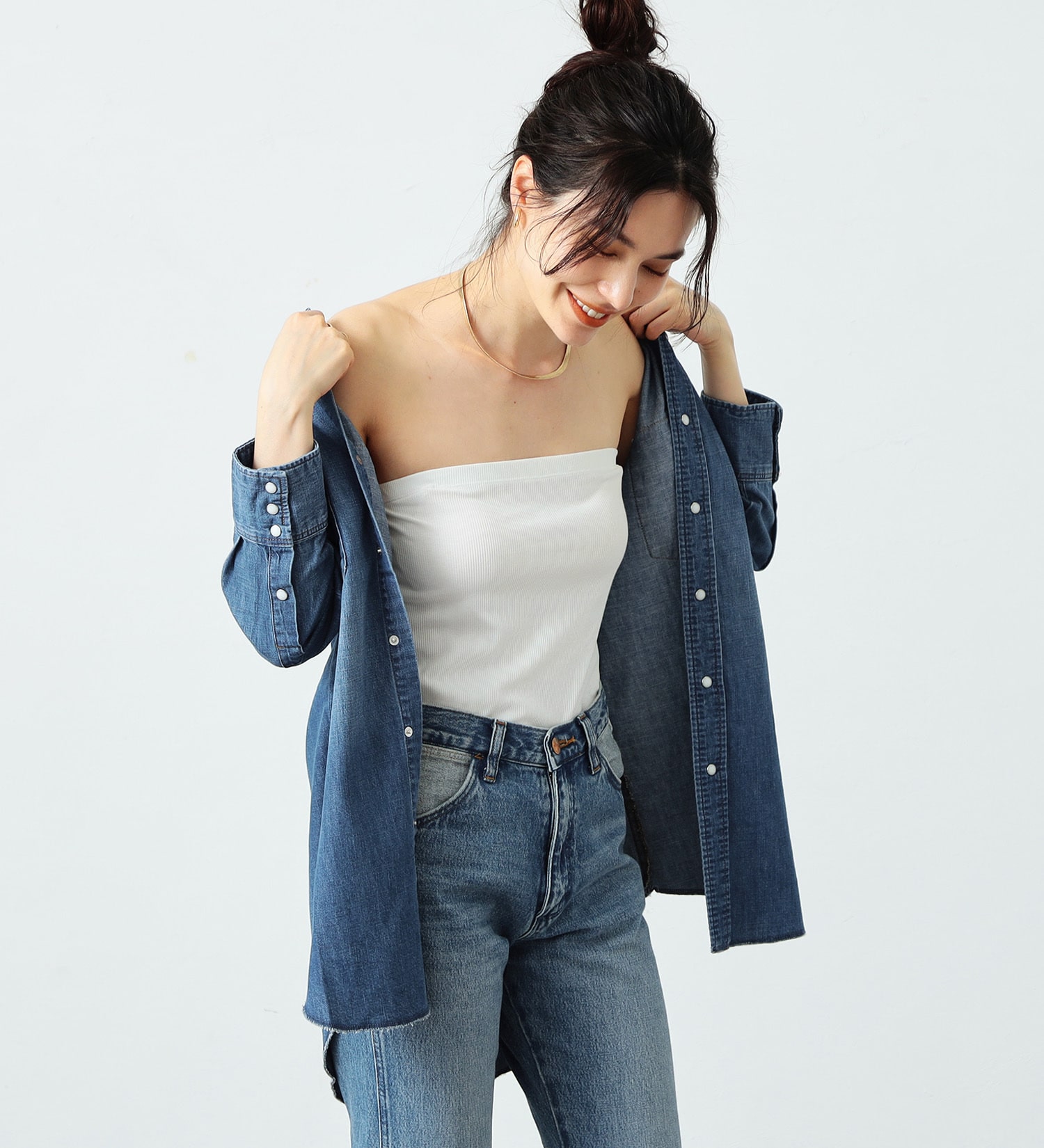 Wrangler(ラングラー)の【OUTER FAIR 10％OFF】【ユニセックス】127MW ウエスタンデニムシャツ|トップス/シャツ/ブラウス/メンズ|中色ブルー