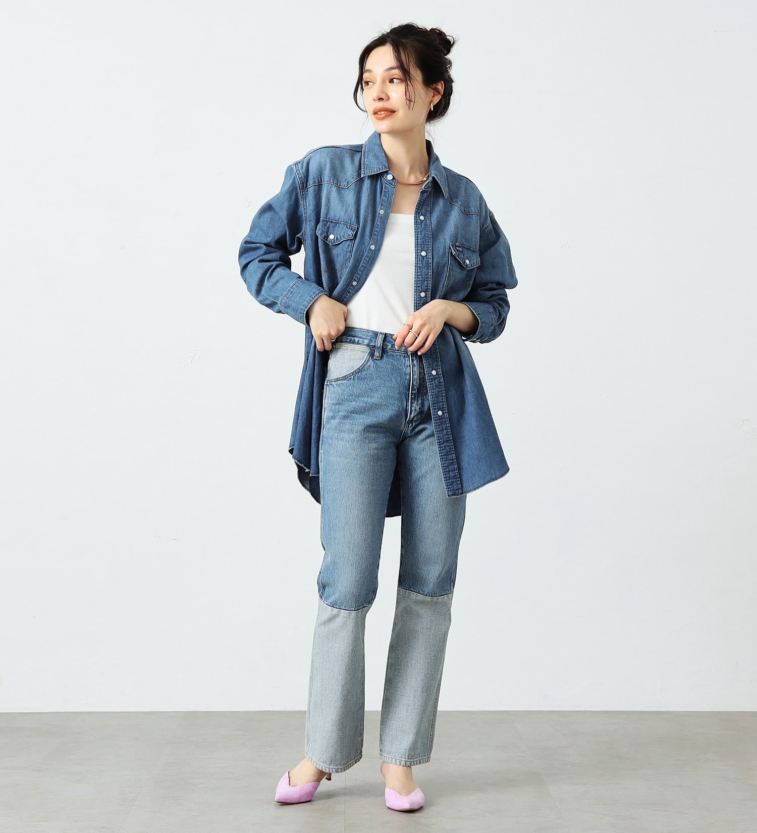 Wrangler(ラングラー)の【OUTER FAIR 10％OFF】【ユニセックス】127MW ウエスタンデニムシャツ|トップス/シャツ/ブラウス/メンズ|中色ブルー