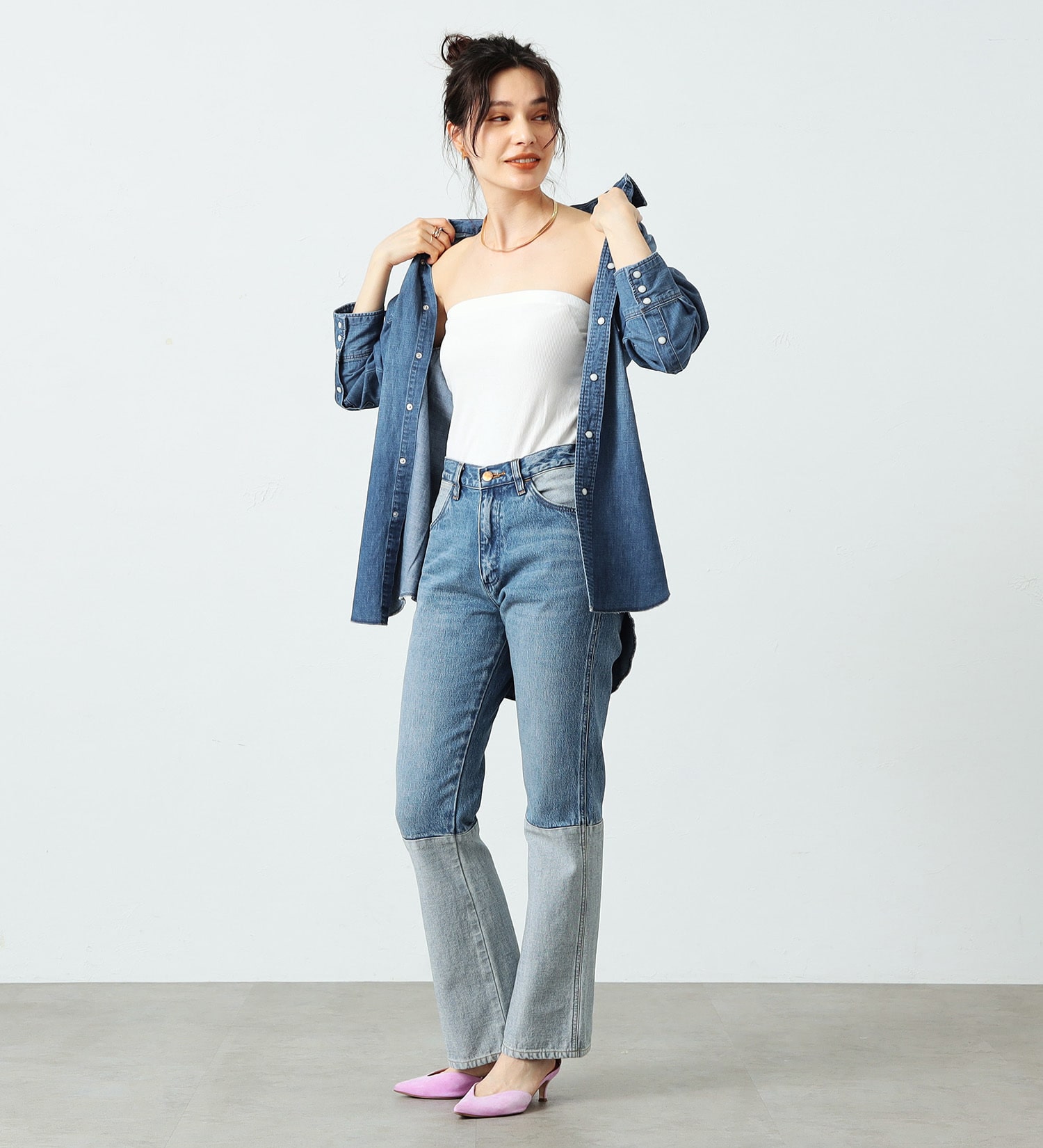 Wrangler(ラングラー)の【OUTER FAIR 10％OFF】【ユニセックス】127MW ウエスタンデニムシャツ|トップス/シャツ/ブラウス/メンズ|中色ブルー