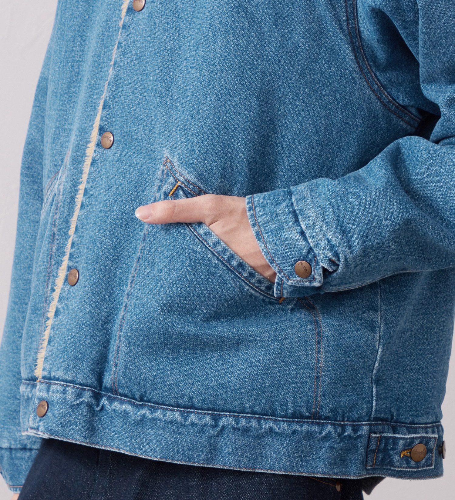 Wrangler(ラングラー)のSHORT BOA JACKET / ショートボアジャケット デニム|ジャケット/アウター/デニムジャケット/メンズ|中色ブルー