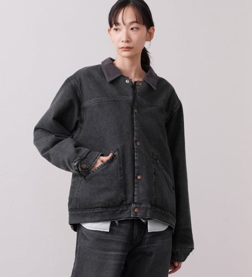 Wrangler(ラングラー)のSHORT BOA JACKET / ショートボアジャケット デニム|ジャケット/アウター/デニムジャケット/メンズ|ブラックデニム