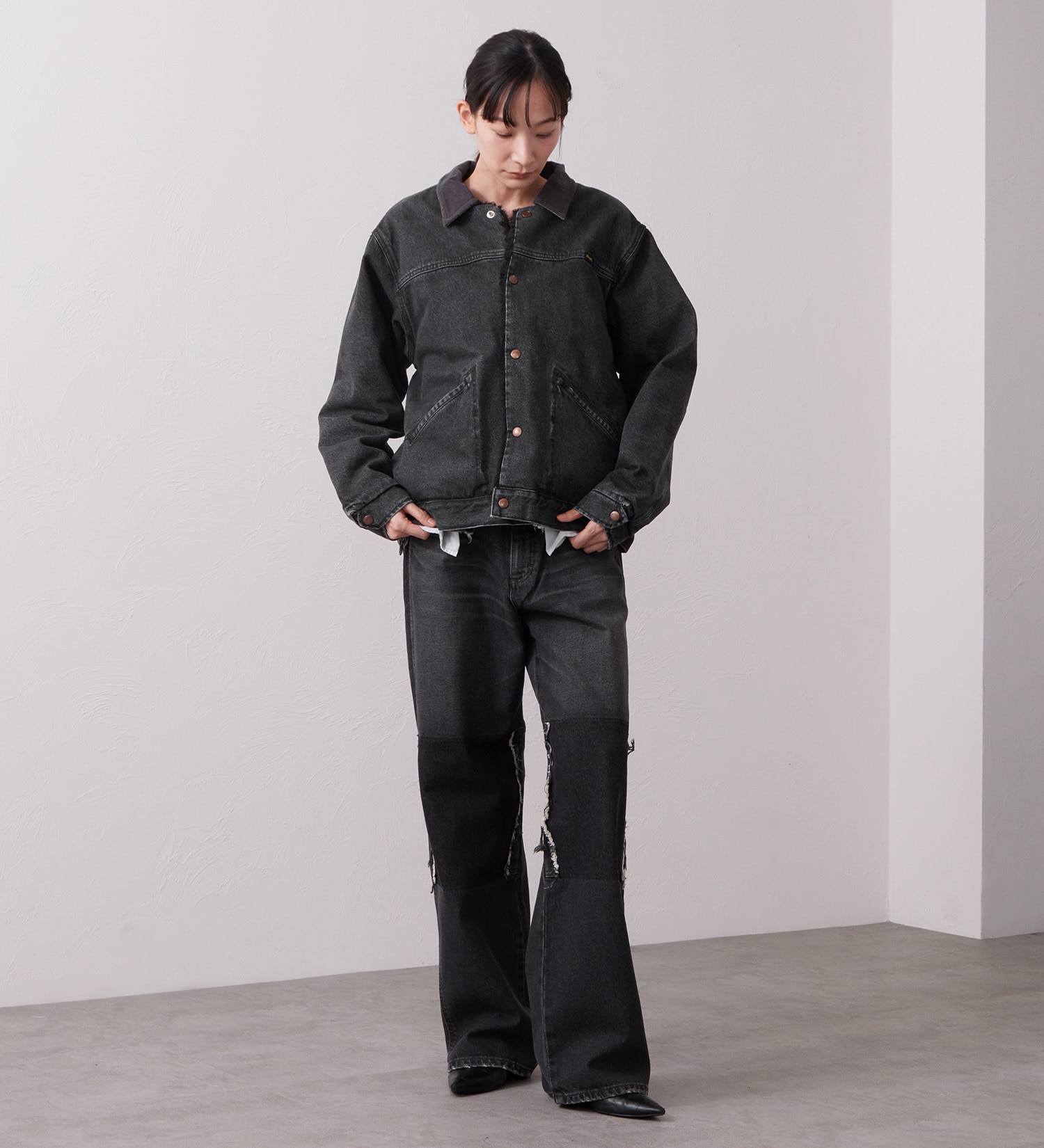 Wrangler(ラングラー)のSHORT BOA JACKET / ショートボアジャケット デニム|ジャケット/アウター/デニムジャケット/メンズ|ブラックデニム