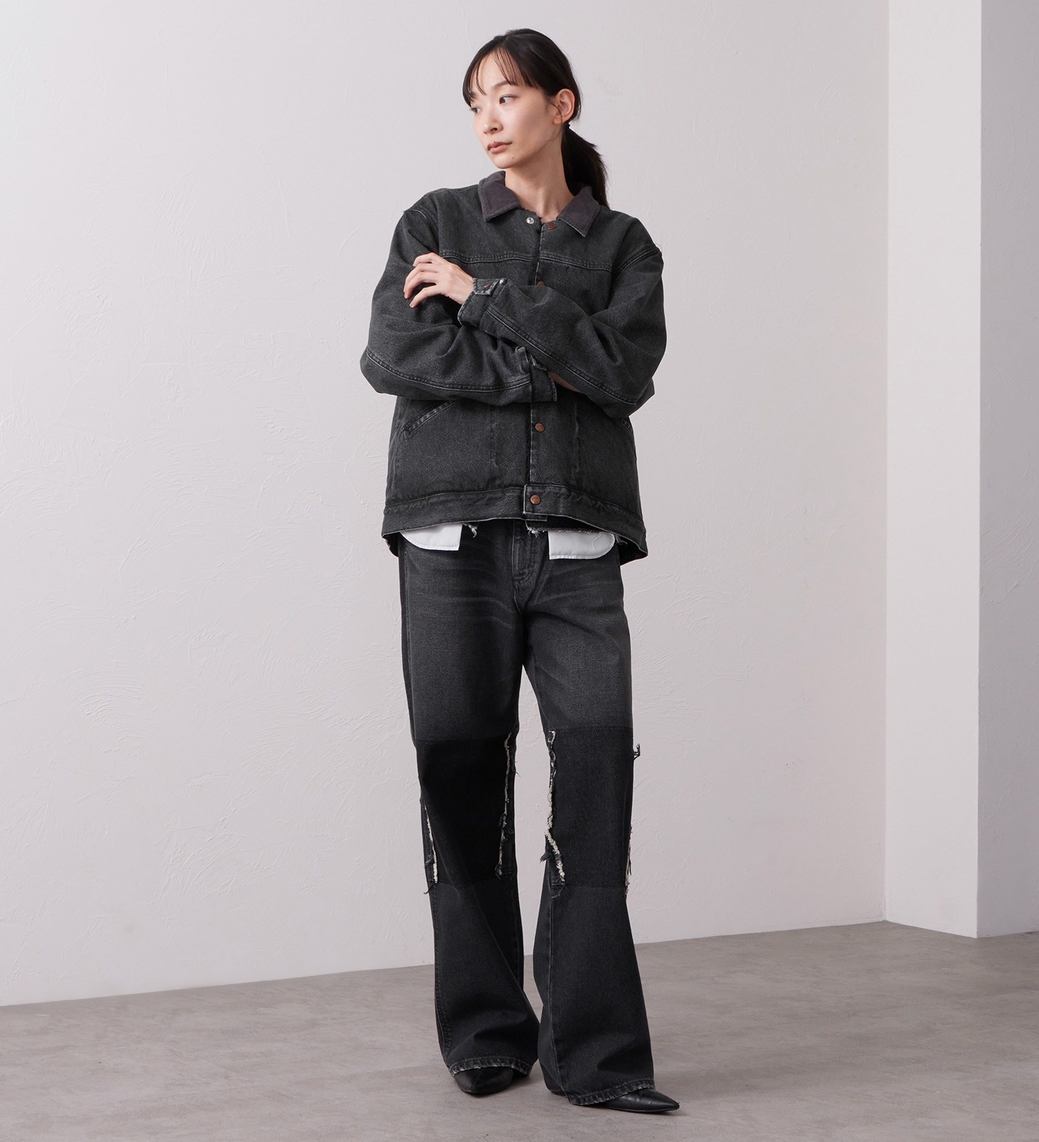 Wrangler(ラングラー)のSHORT BOA JACKET / ショートボアジャケット デニム|ジャケット/アウター/デニムジャケット/メンズ|ブラックデニム