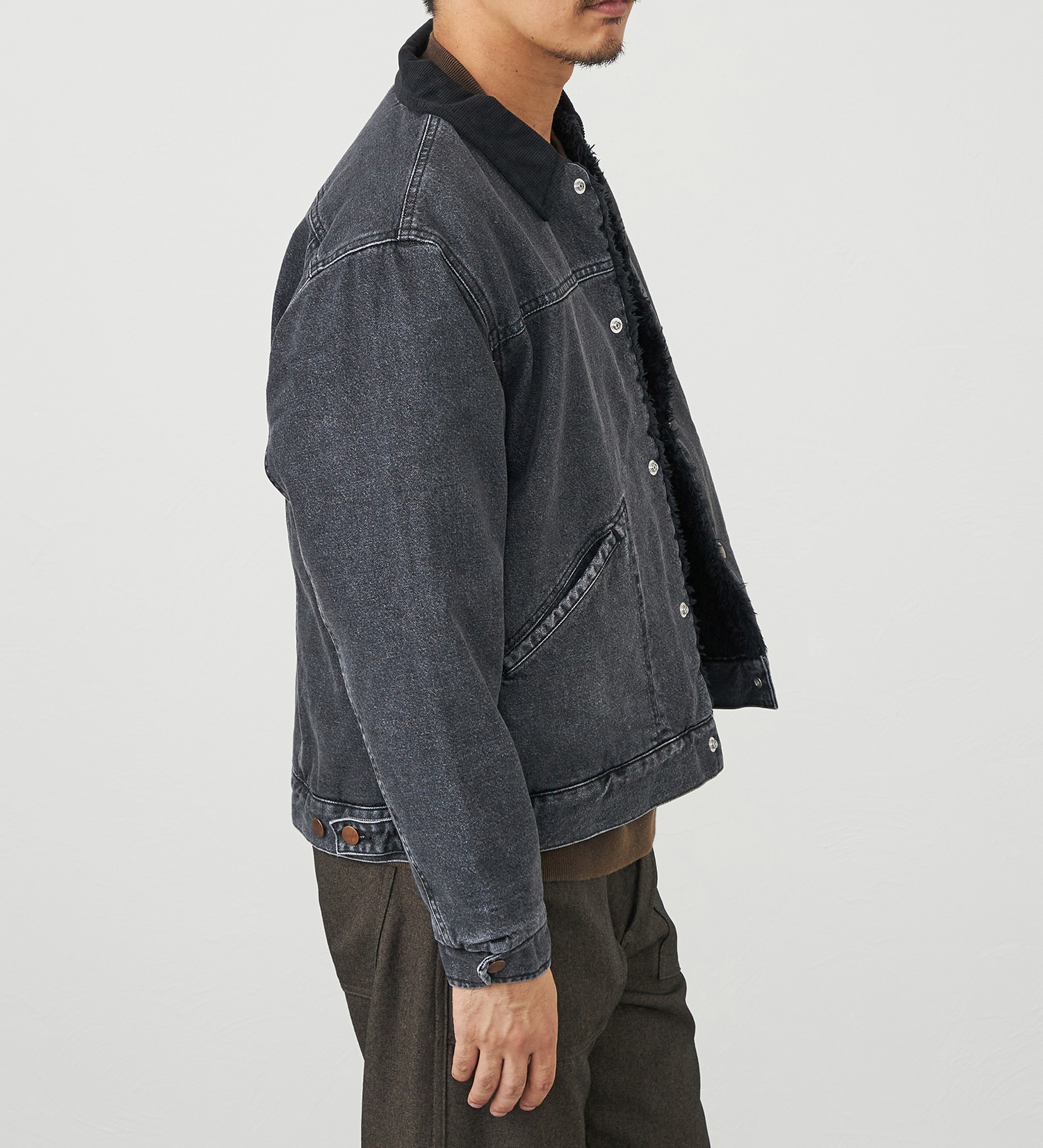 Wrangler(ラングラー)の【試着対象】【暖】SHORT BOA JACKET|ジャケット/アウター/デニムジャケット/メンズ|ブラックデニム