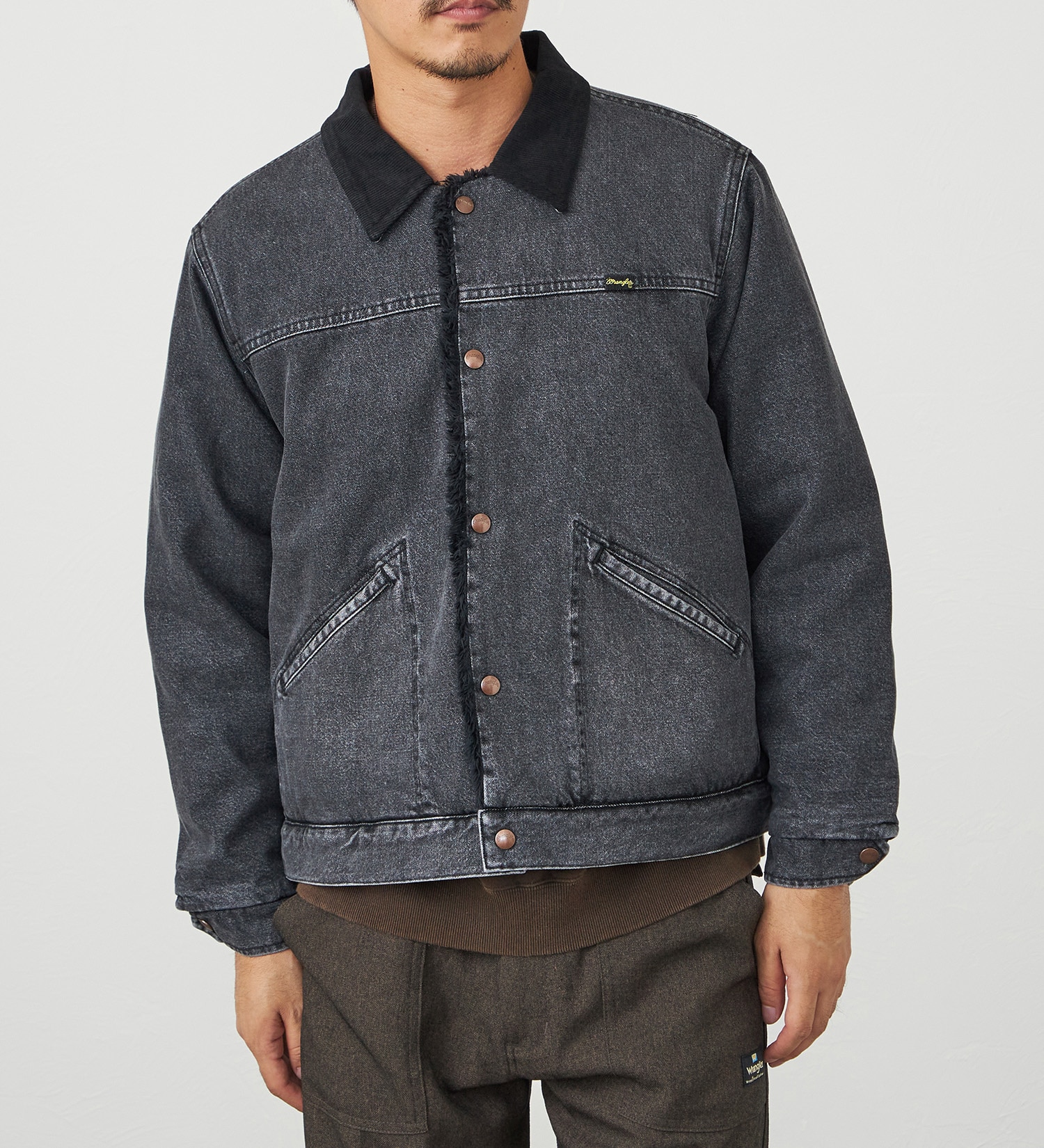 Wrangler(ラングラー)の【試着対象】【暖】SHORT BOA JACKET|ジャケット/アウター/デニムジャケット/メンズ|ブラックデニム