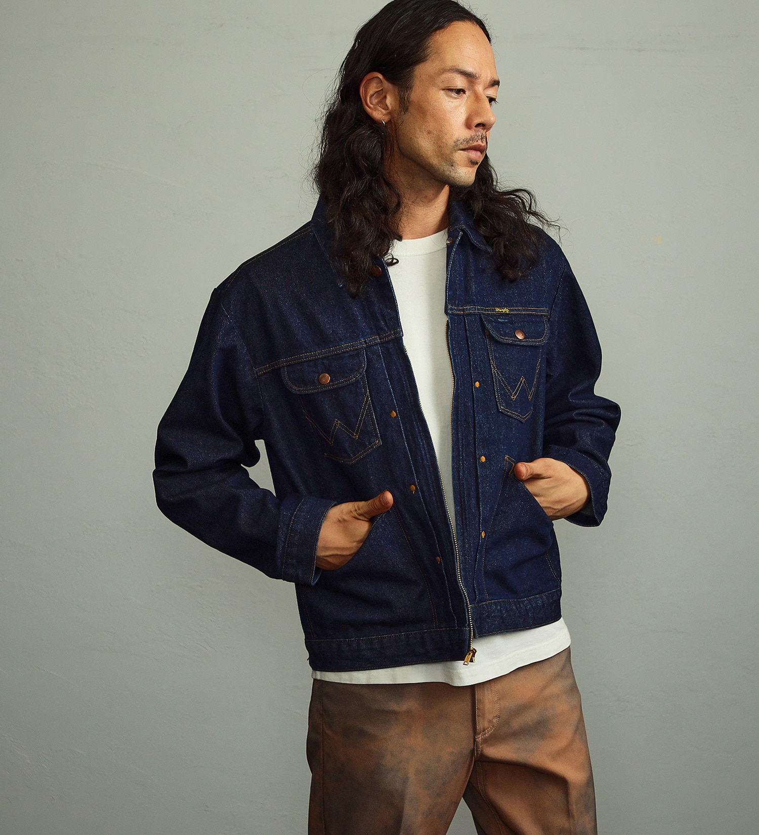 Wrangler(ラングラー)の【試着対象】24MJZ ジップデニムジャケット|ジャケット/アウター/デニムジャケット/メンズ|インディゴブルー