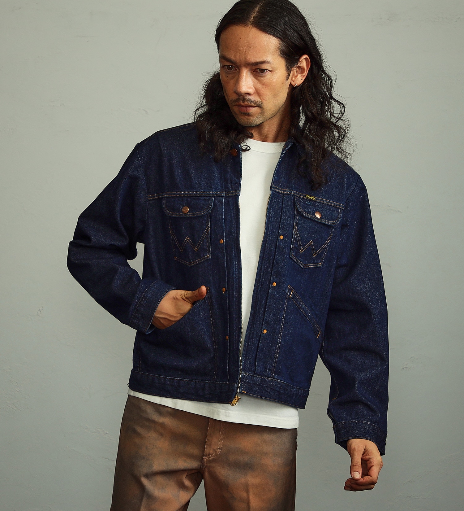 Wrangler(ラングラー)の【試着対象】24MJZ ジップデニムジャケット|ジャケット/アウター/デニムジャケット/メンズ|インディゴブルー