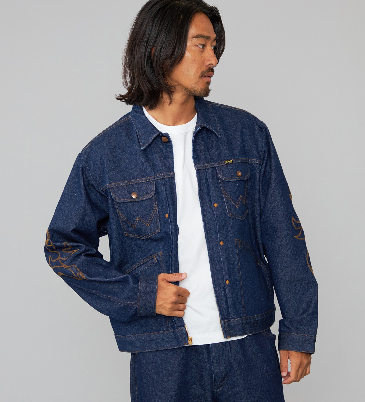 Wrangler(ラングラー)の【US ORIGINAL】24MJZ EMBROIERY デニムジャケット/刺繍|ジャケット/アウター/デニムジャケット/メンズ|インディゴブルー