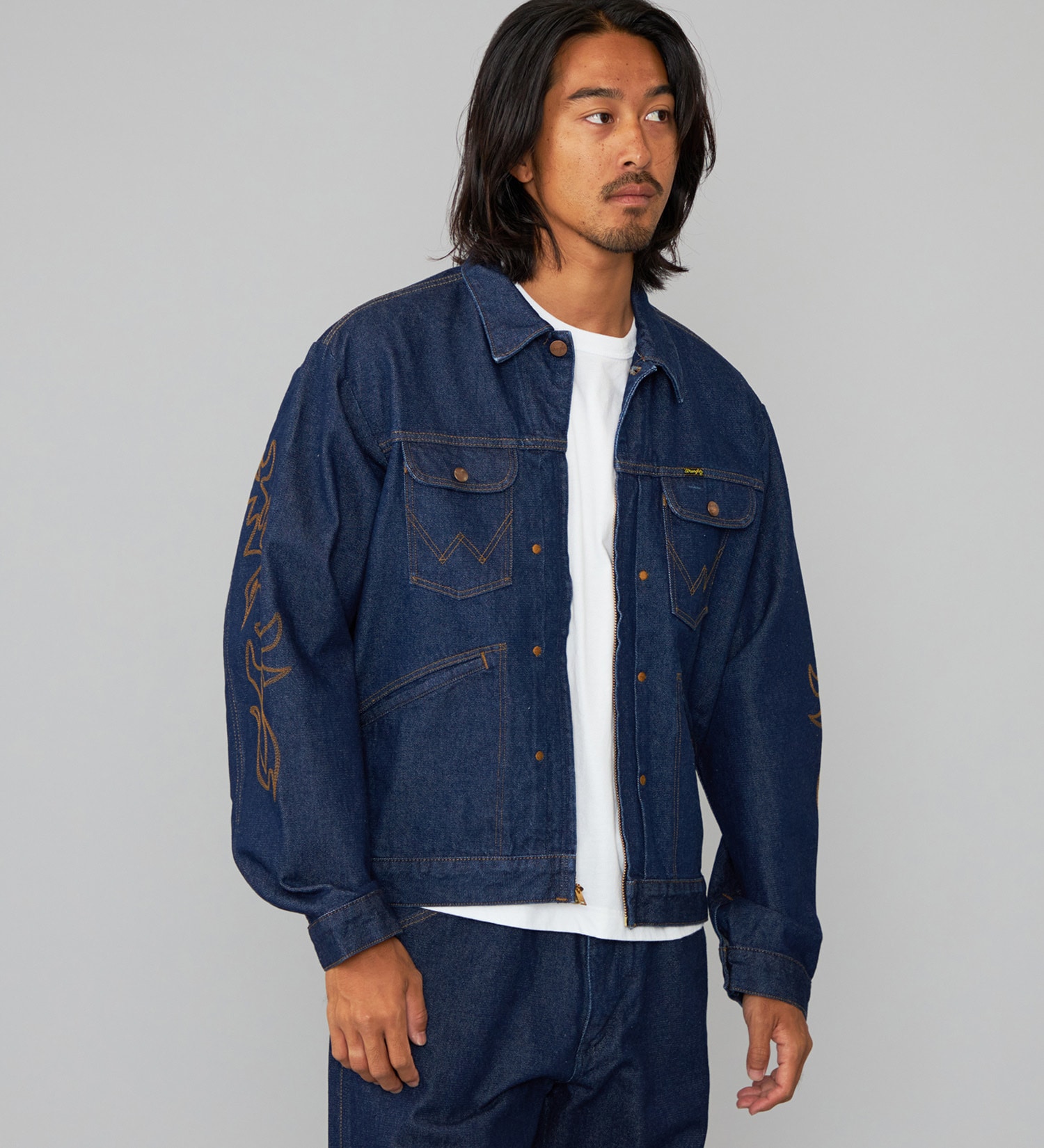 Wrangler(ラングラー)の【US ORIGINAL】24MJZ EMBROIERY デニムジャケット/刺繍|ジャケット/アウター/デニムジャケット/メンズ|インディゴブルー