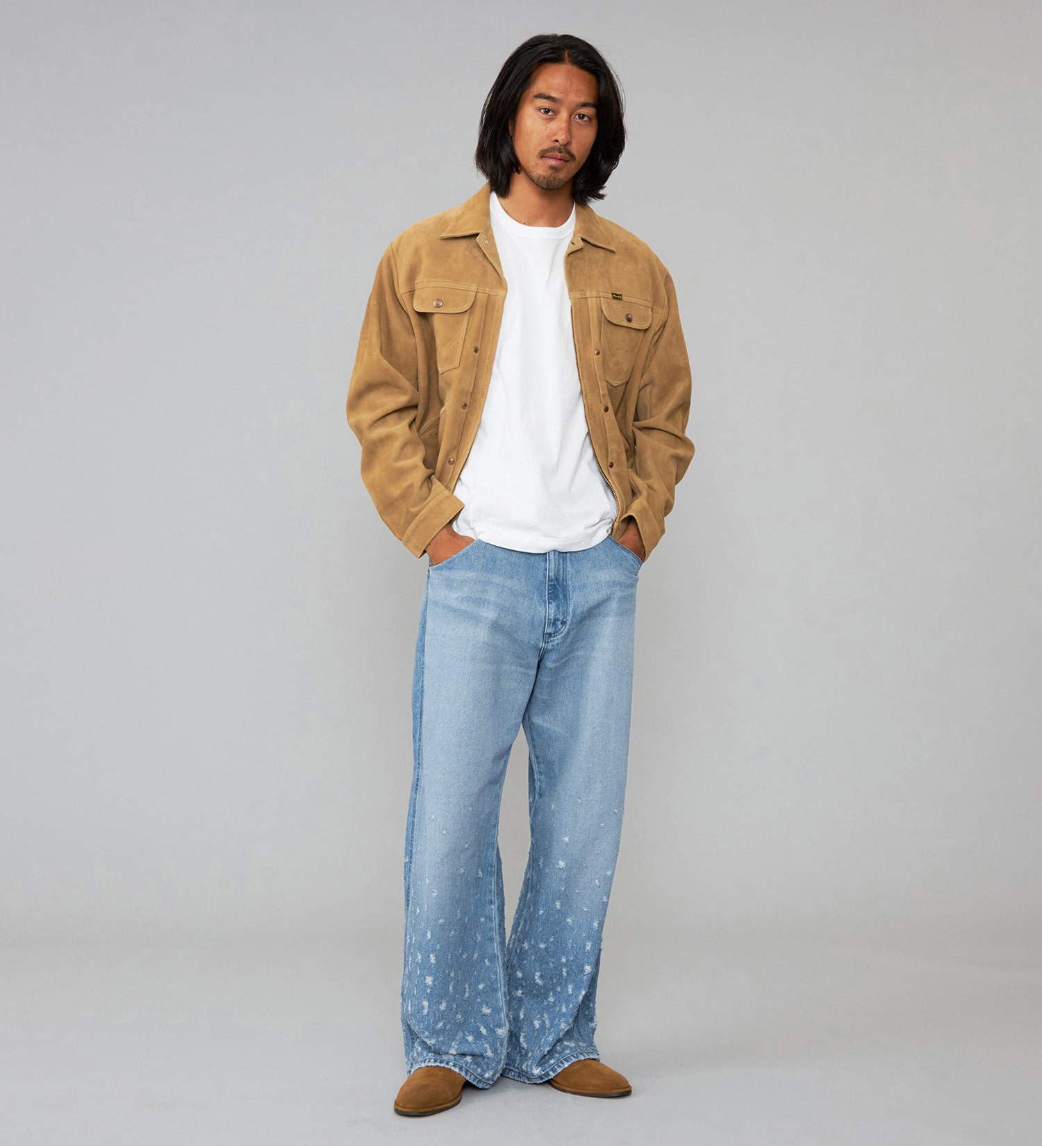 Wrangler(ラングラー)の24MJZ GOAT SUEDE LEATHER/ジップジャケット|ジャケット/アウター/その他アウター/メンズ|ライトブラウン