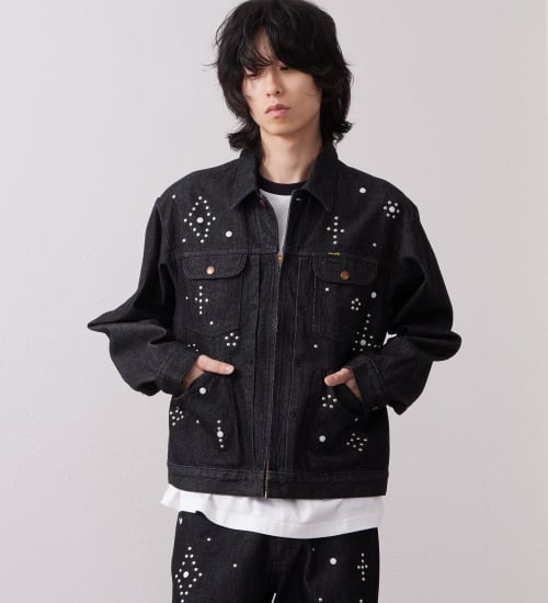 Wrangler(ラングラー)の24MJZ デニムジャケット スタッズ【US ORIGINAL】|ジャケット/アウター/デニムジャケット/メンズ|ブラックデニム