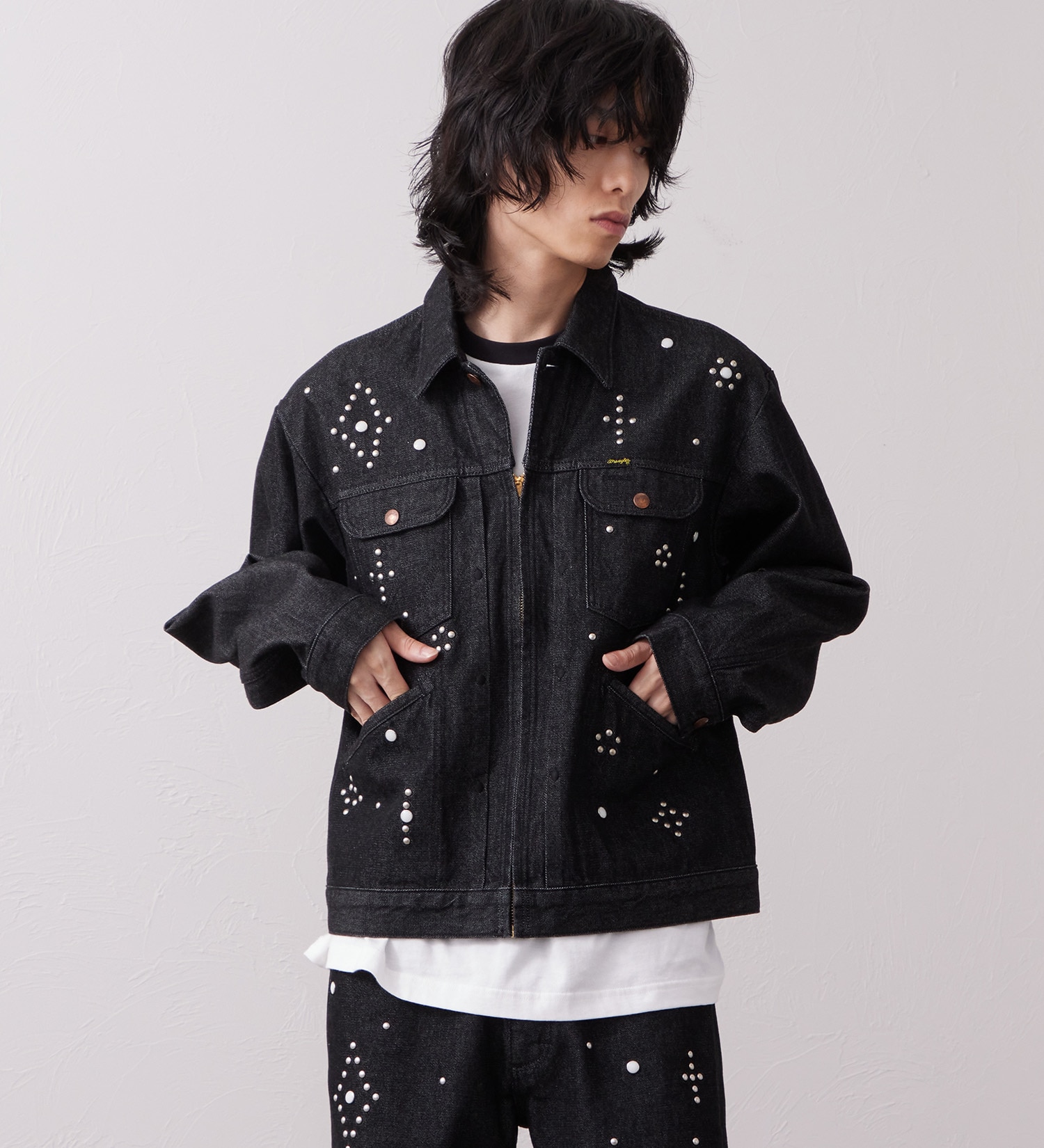 Wrangler(ラングラー)の24MJZ デニムジャケット スタッズ【US ORIGINAL】|ジャケット/アウター/デニムジャケット/メンズ|ブラックデニム